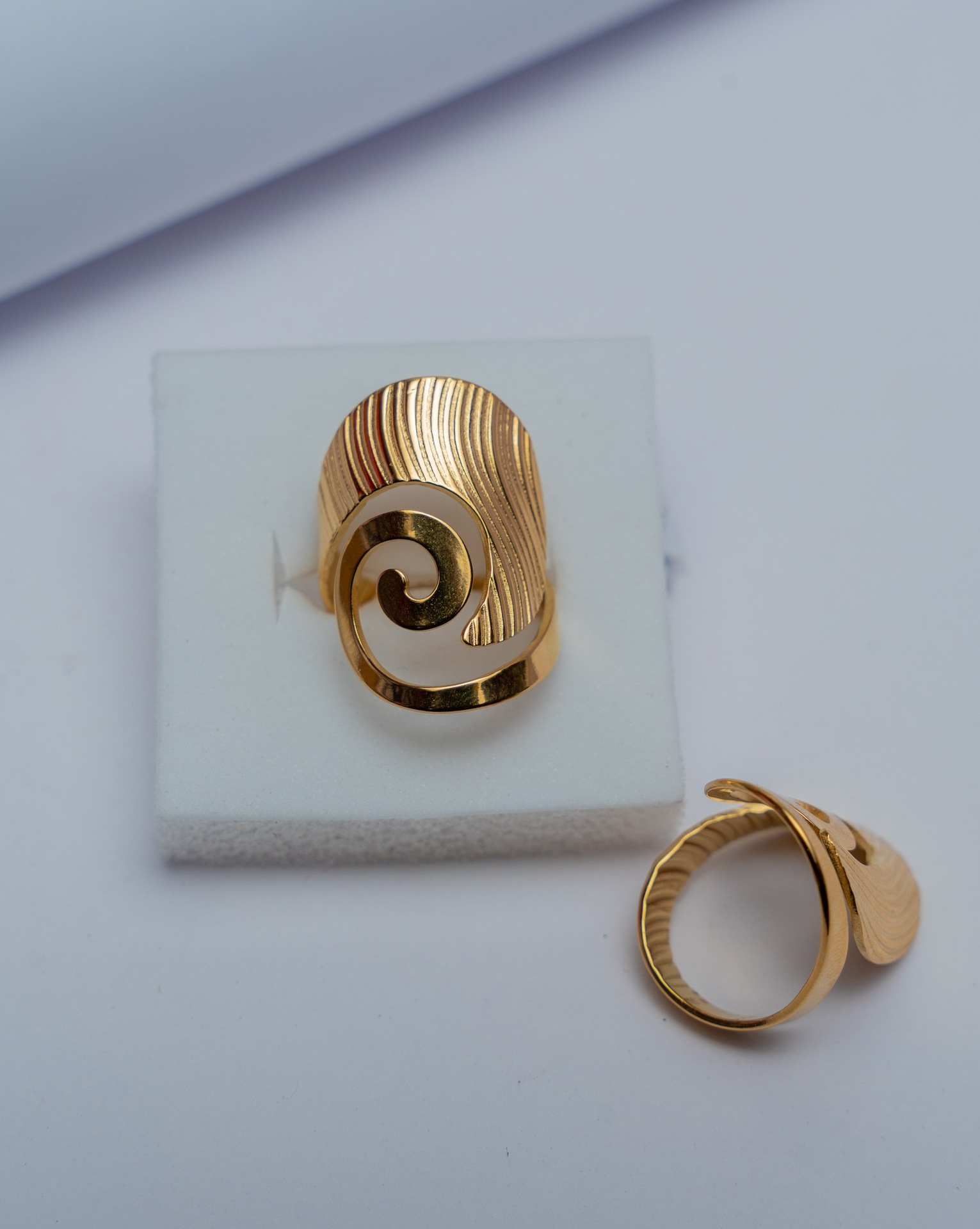 Gold Spiral Statement Ring