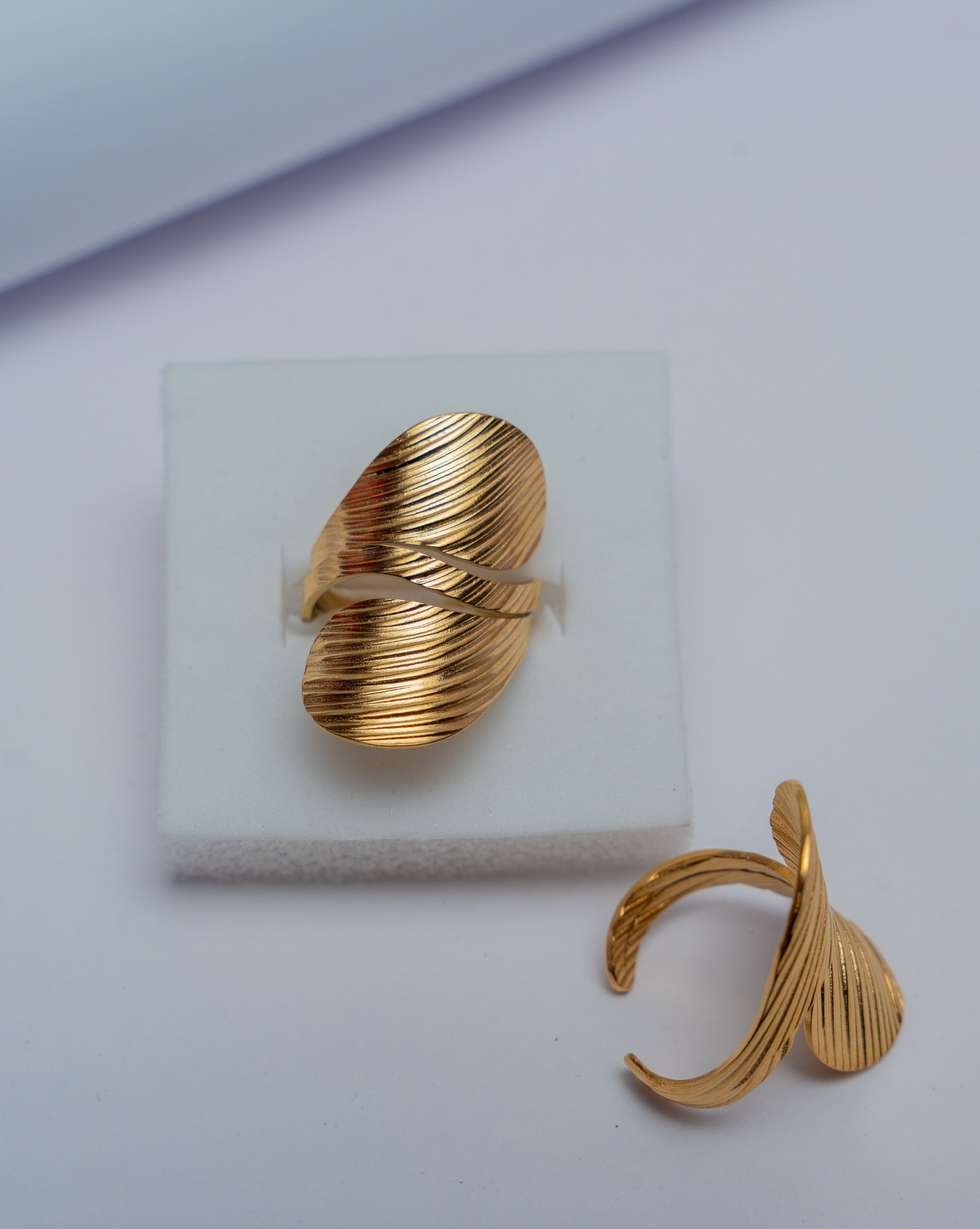 Gold Textured Wrap Ring