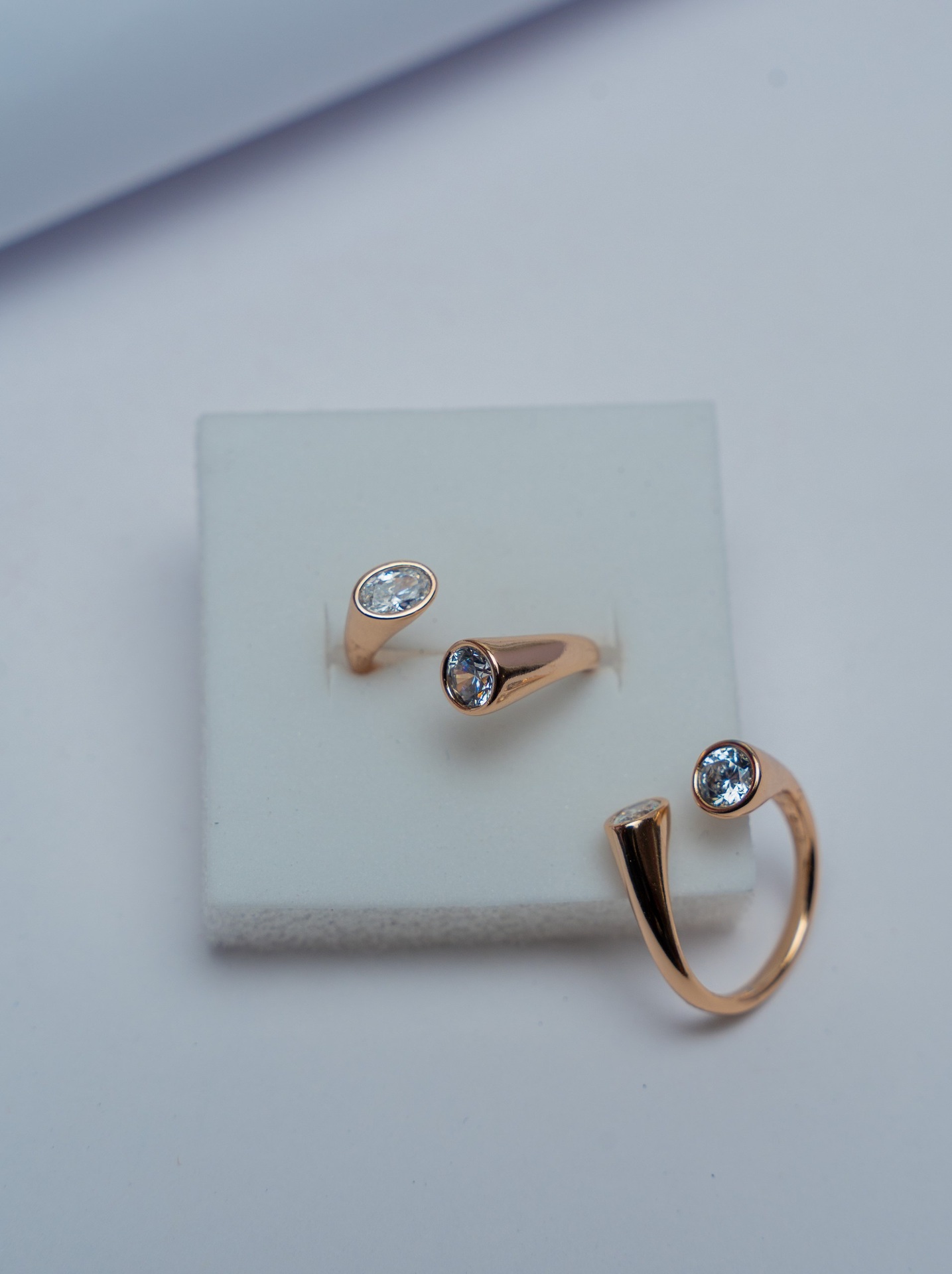 Rose Gold Bezel Set Diamond Ring