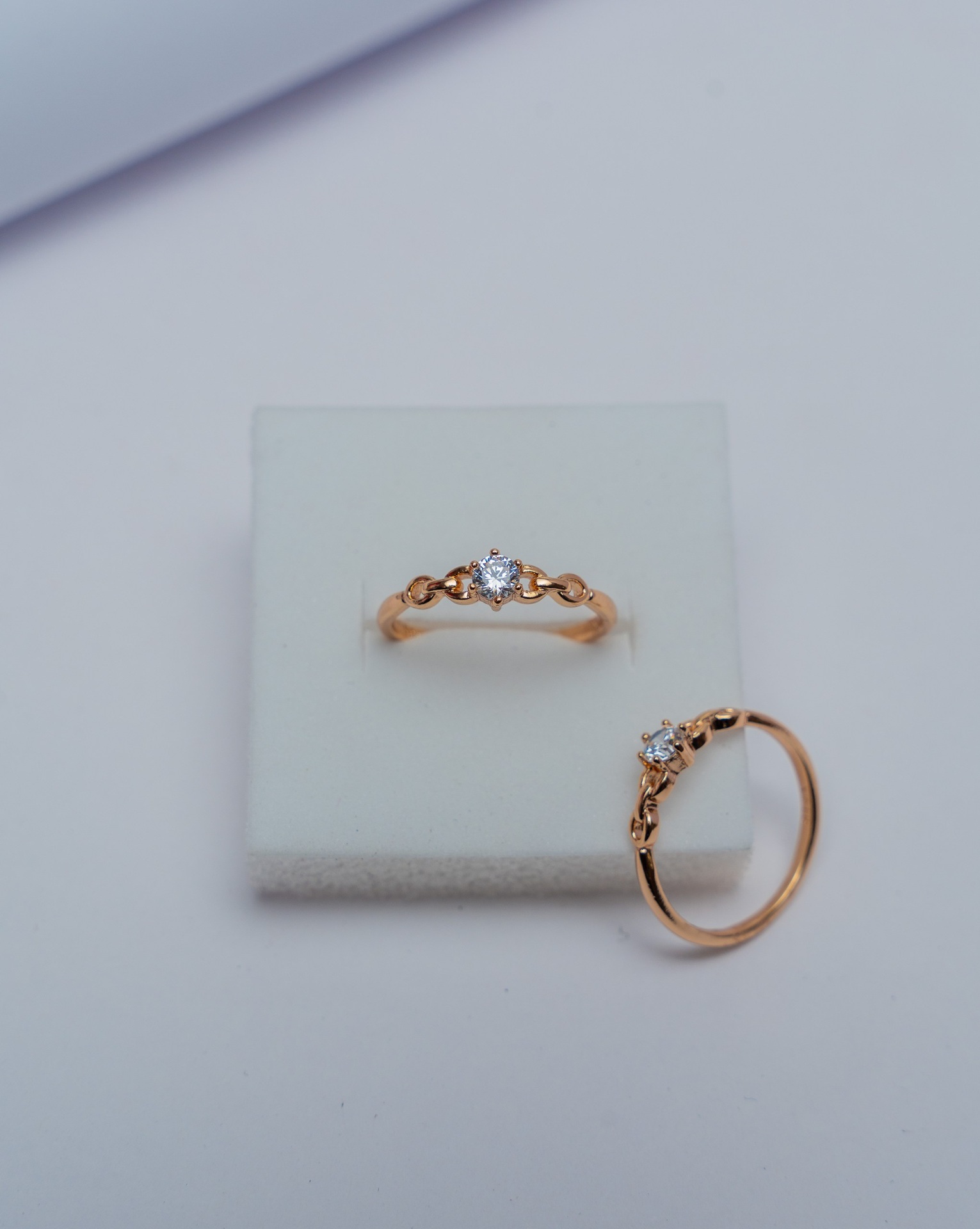 Rose Gold Solitaire Diamond Ring