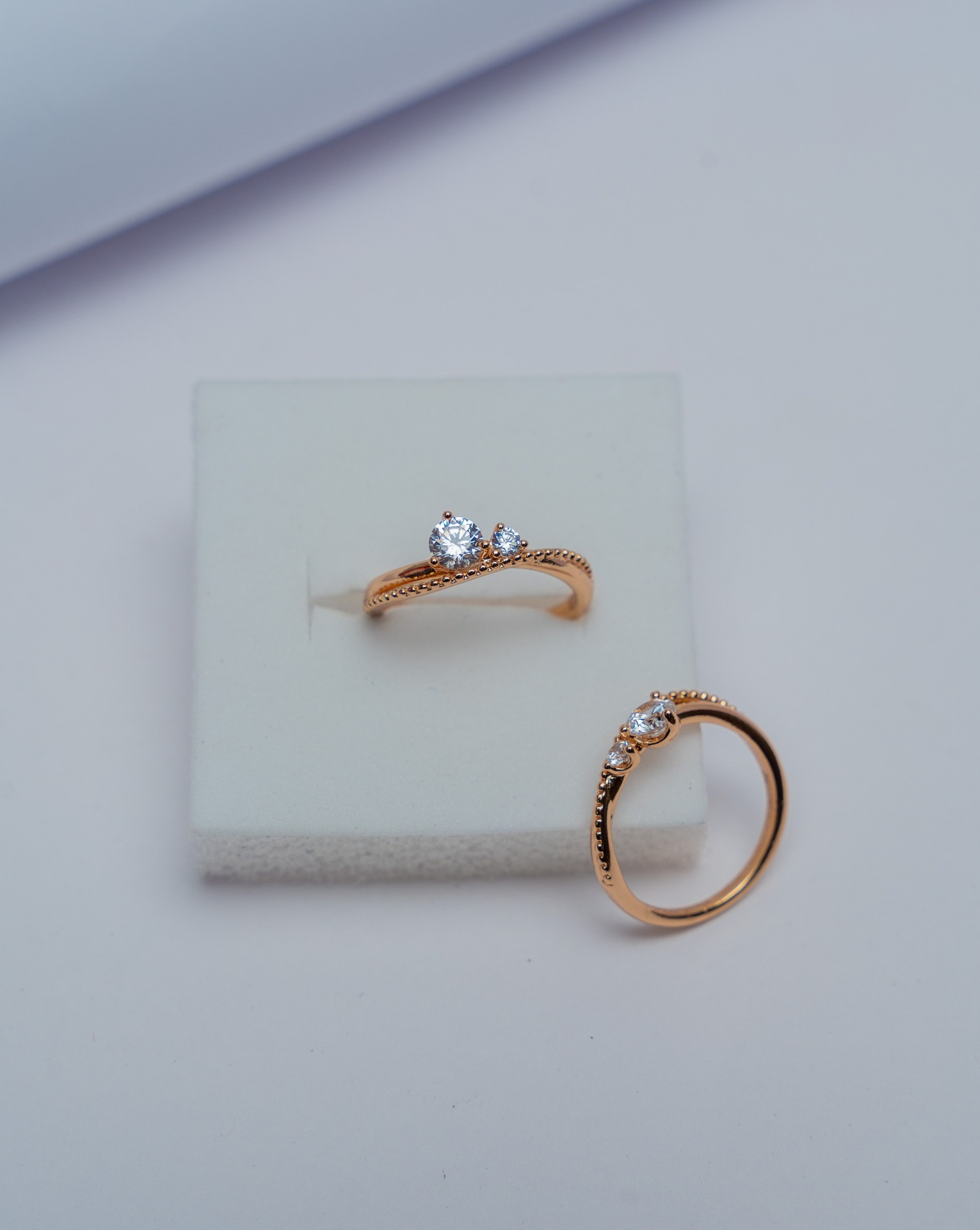 Rose Gold Two-Stone Diamond Ring