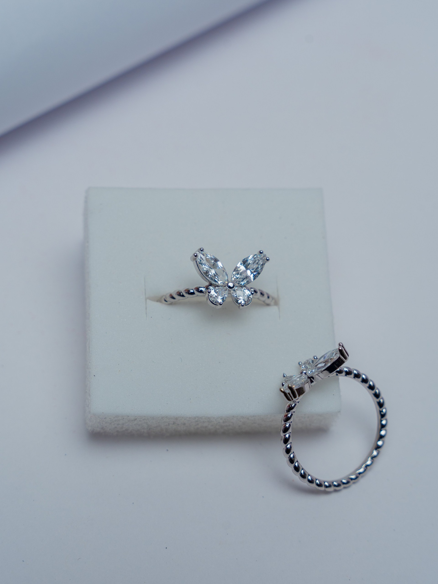 Silver Butterfly Cocktail Ring