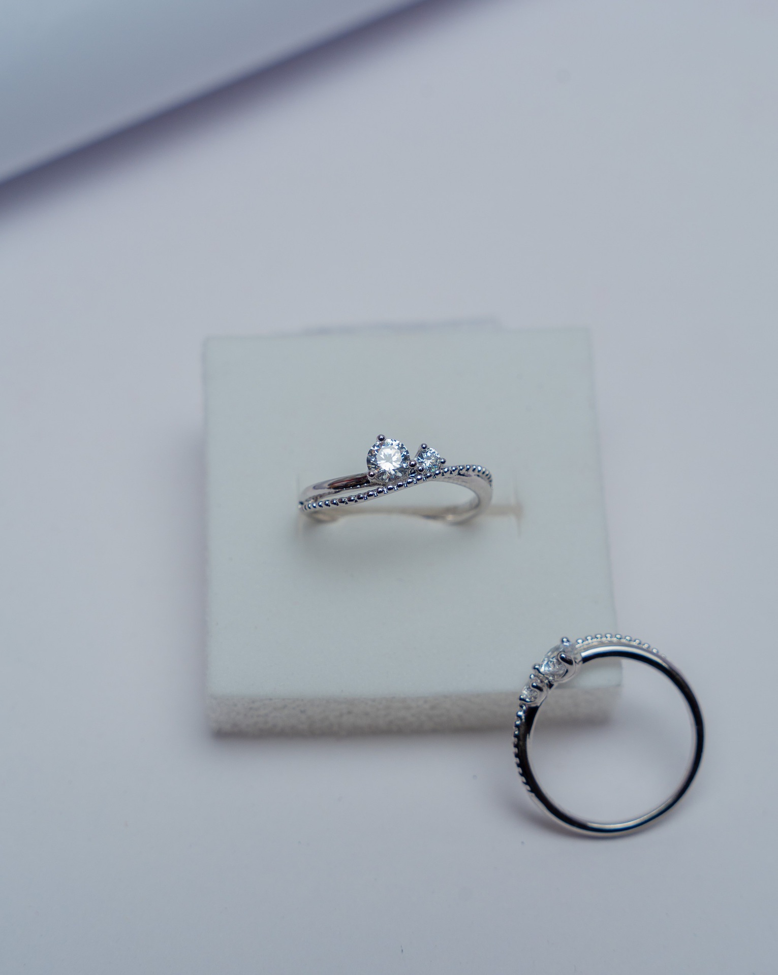 Silver Cubic Zirconia Twisted Band Ring