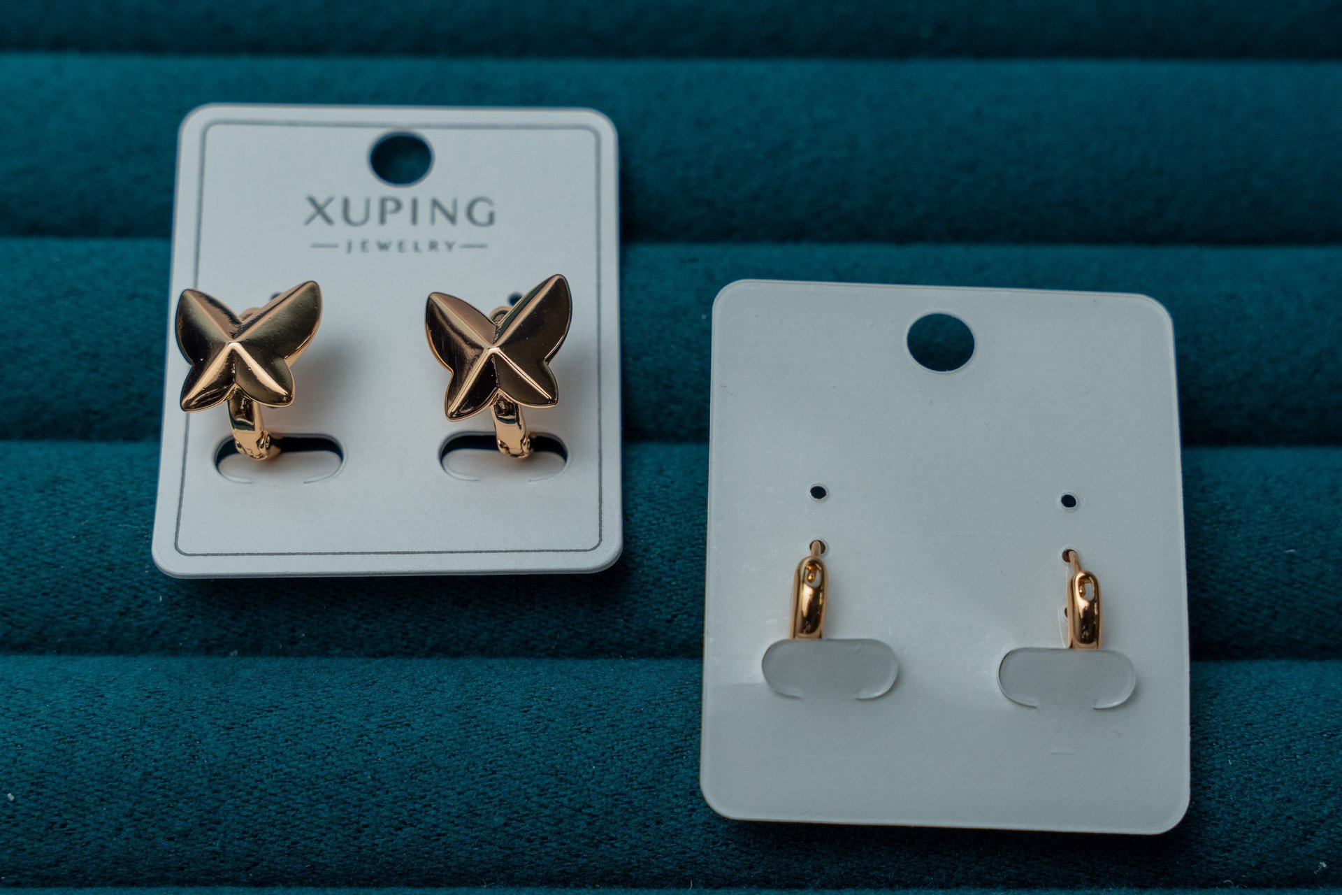 Gold-Tone Butterfly & Hoop Earring Set