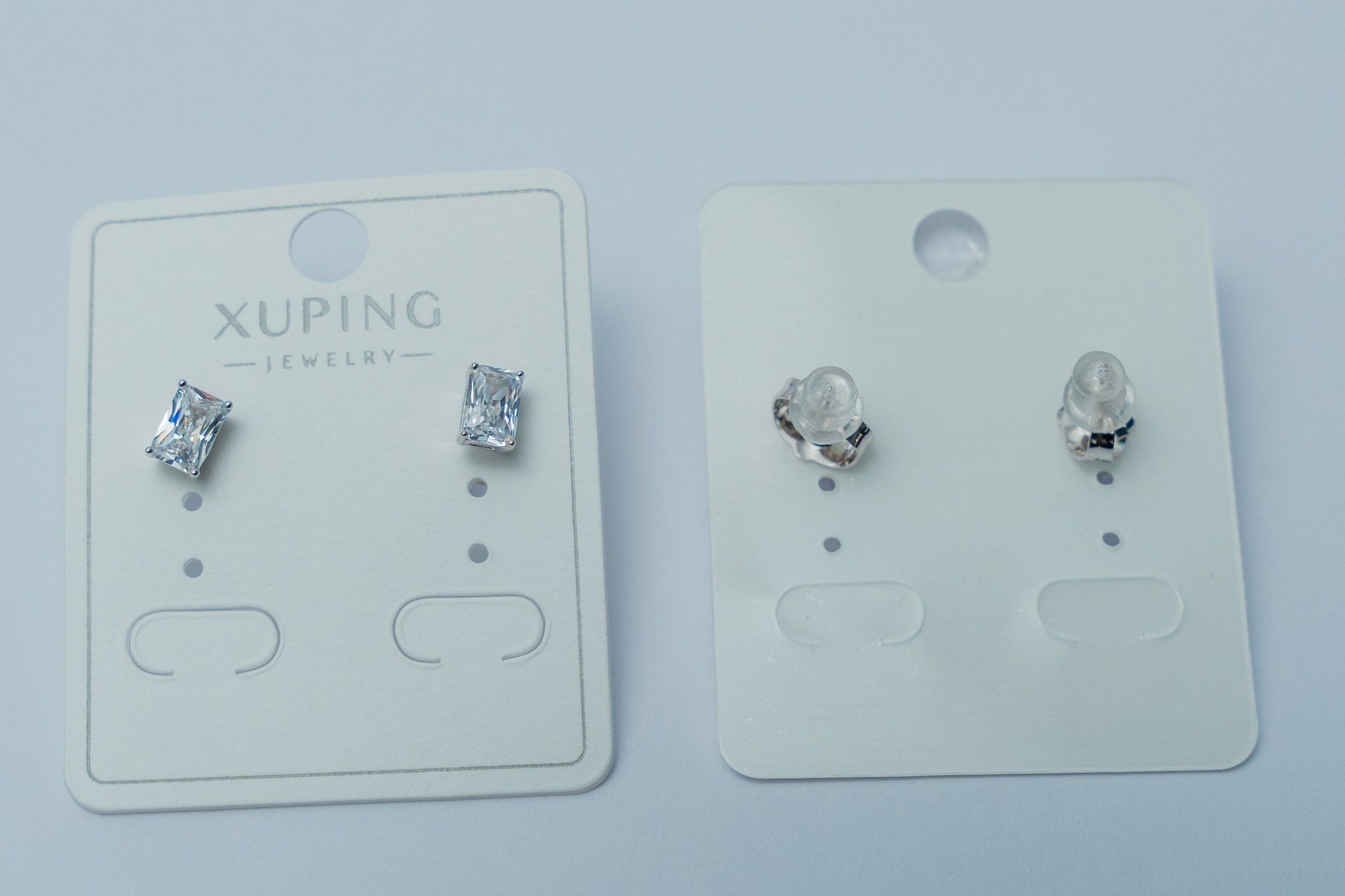 Crystal Rectangular Stud Earrings Set