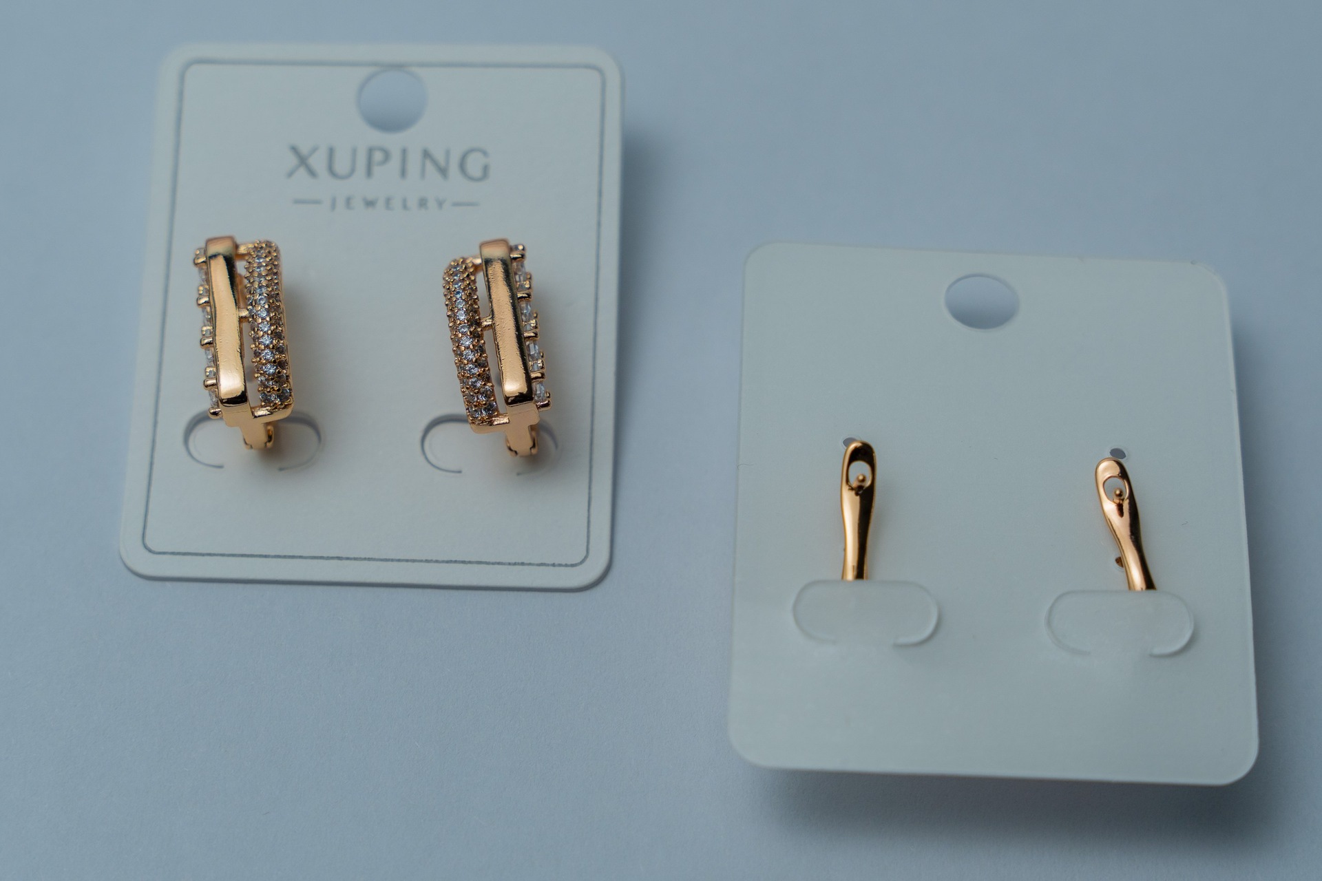 Gold-Tone Crystal Hoop & Stud Earring Set