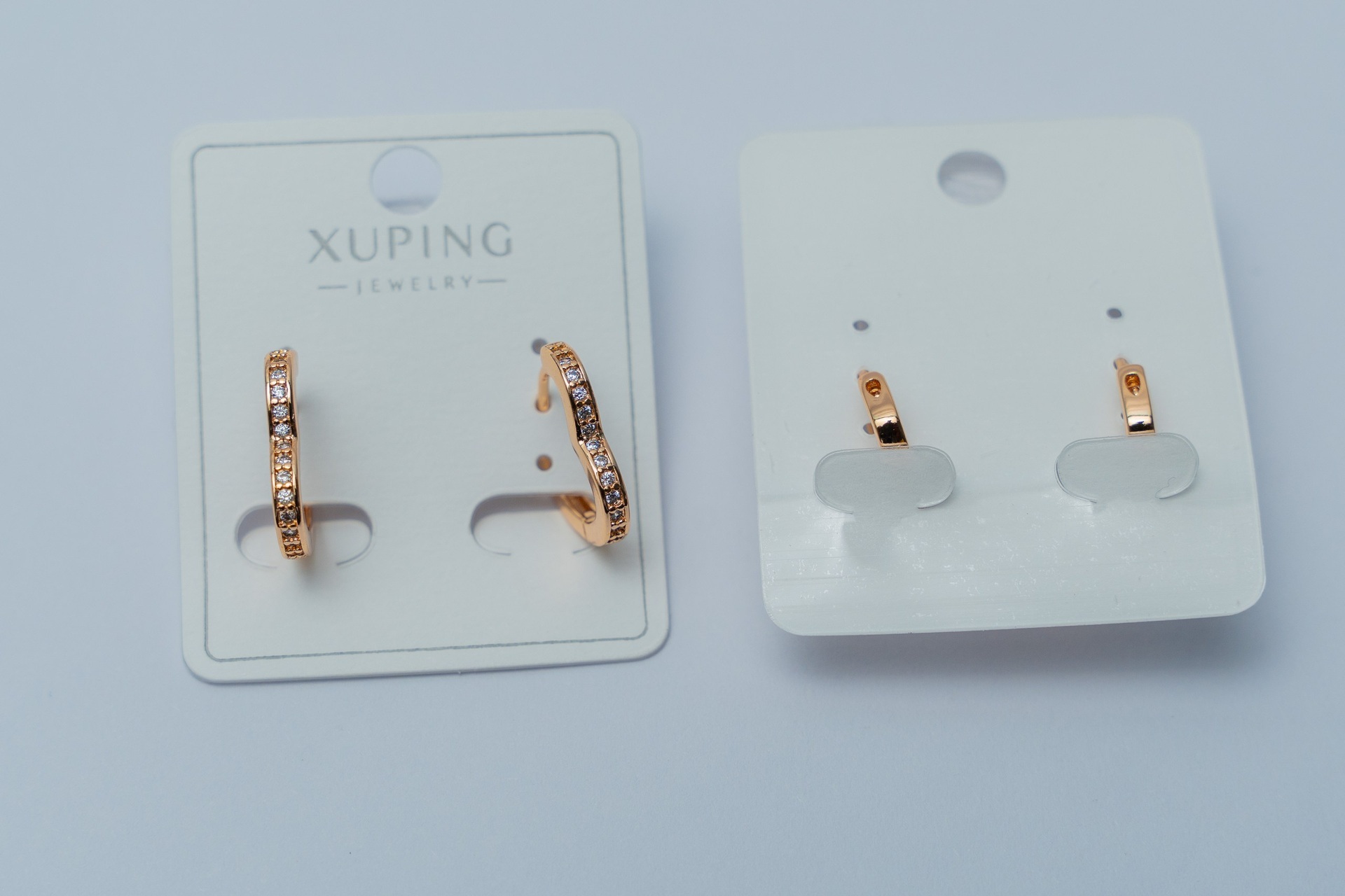 Gold-Tone Crystal Hoop & Jade Pendant Earring Set