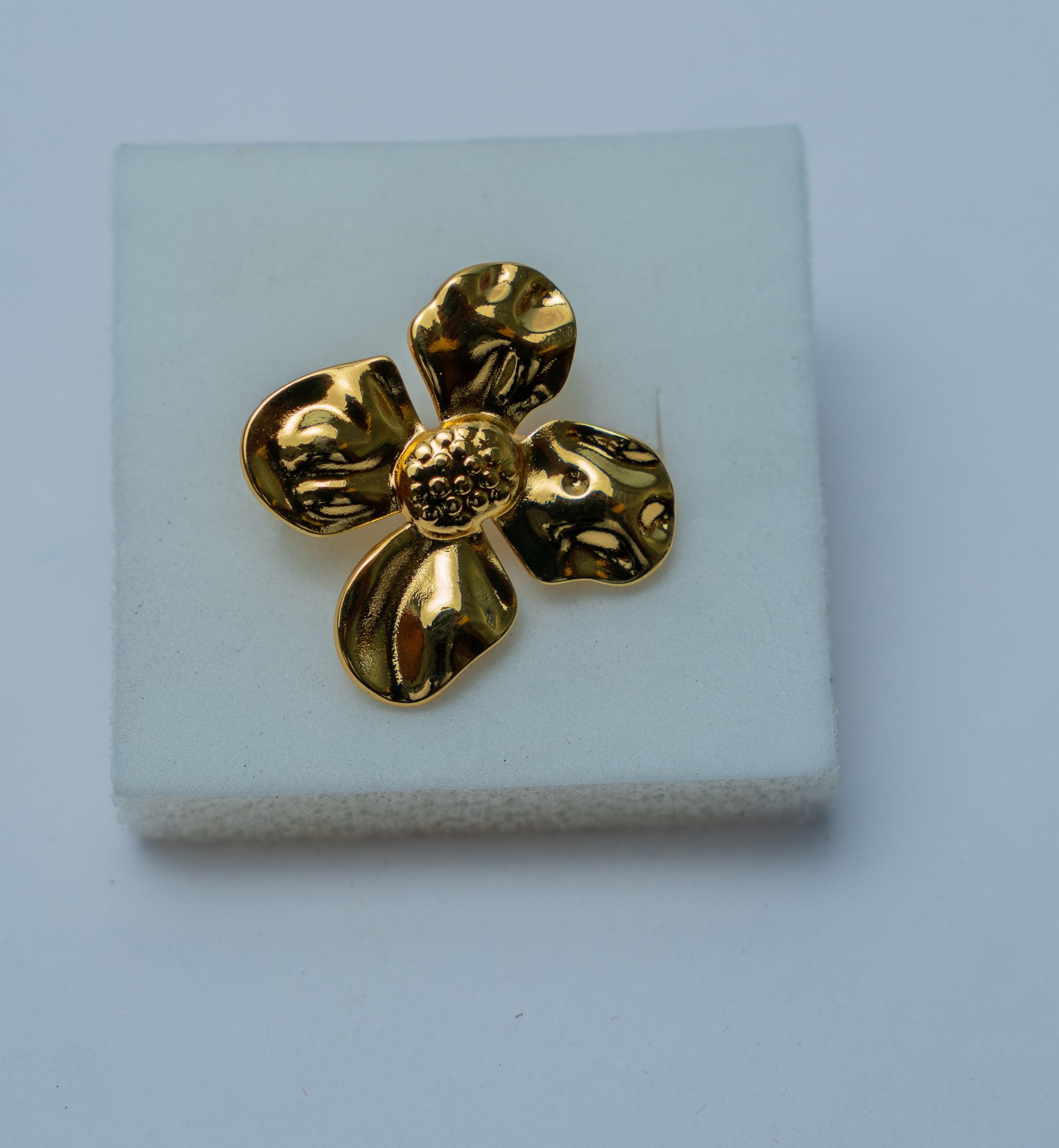Gold-Tone Flower Brooch