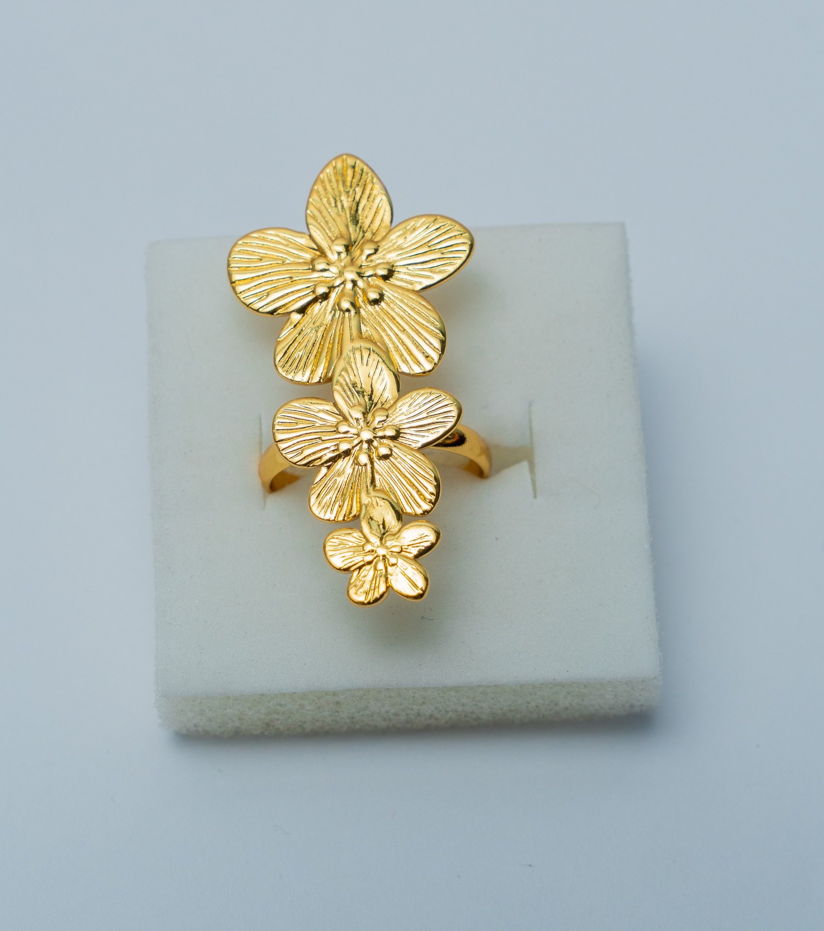 Gold-Tone Flower Statement Ring