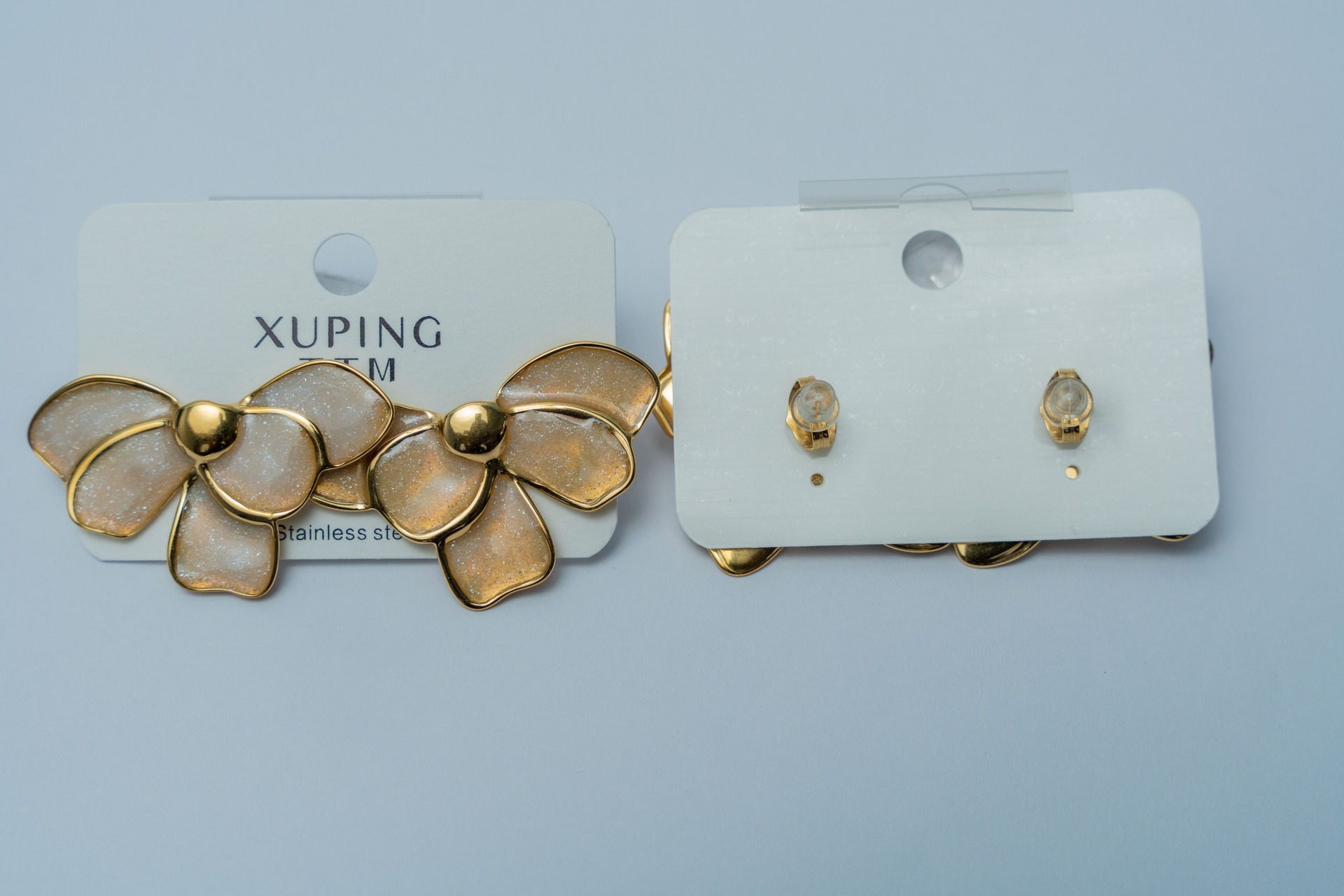 Gold-Tone Flower & Stud Earring Set