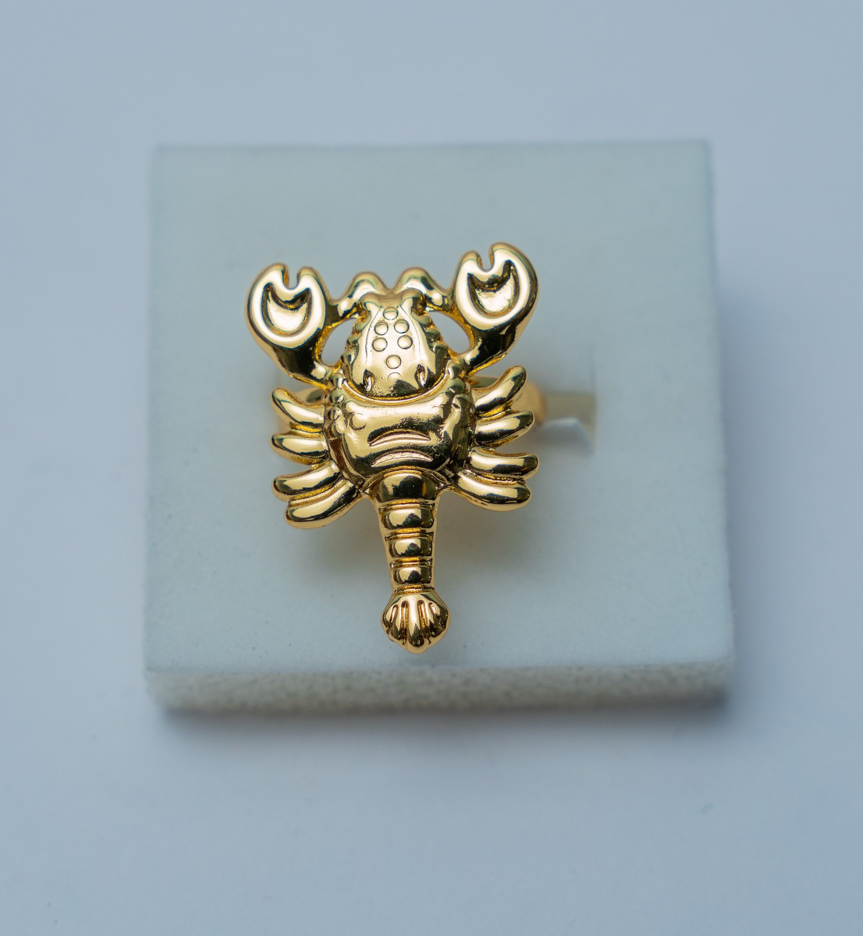 Gold-Tone Lobster Claw Ring