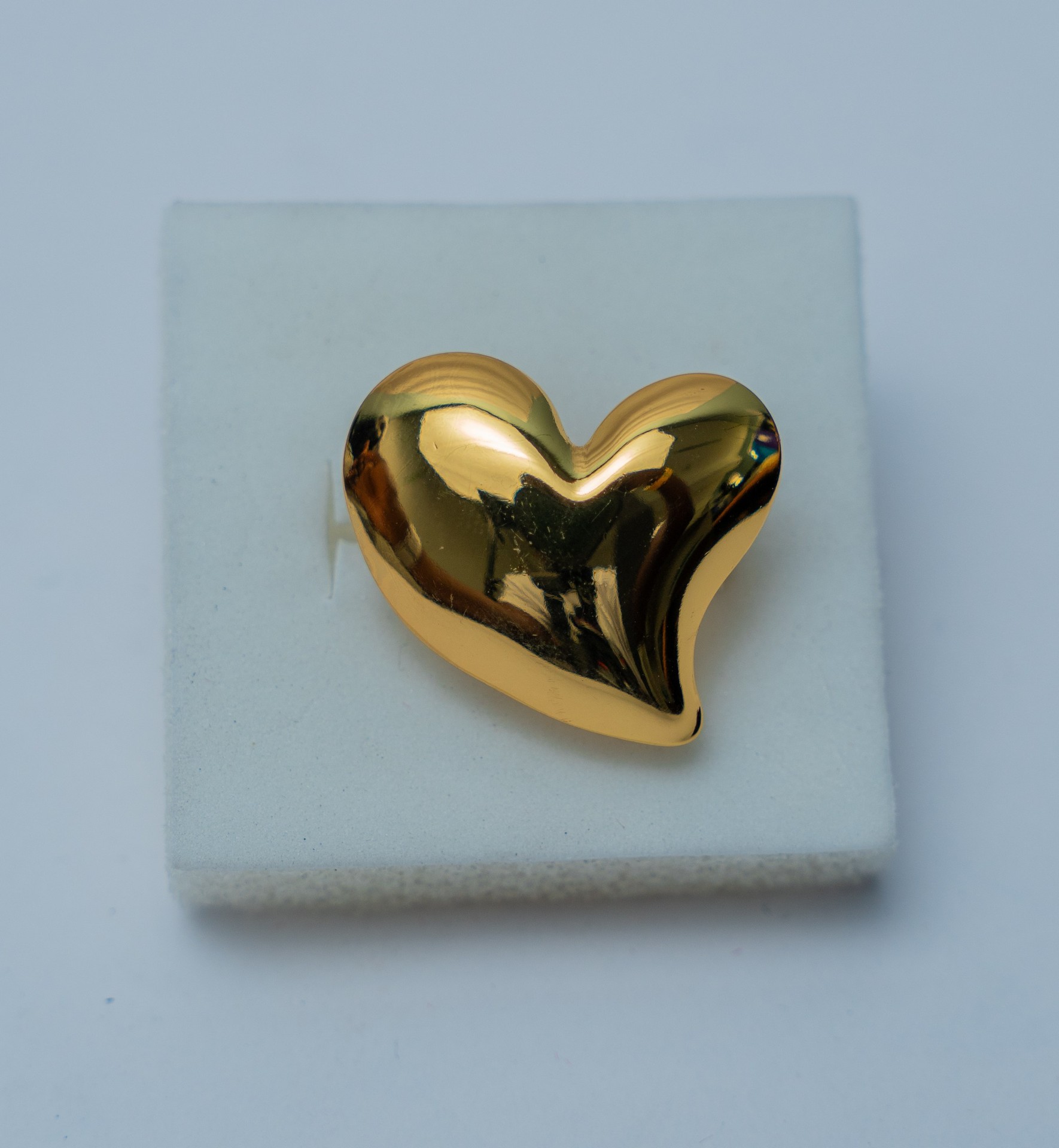 Gold-Tone Puffy Heart Ring