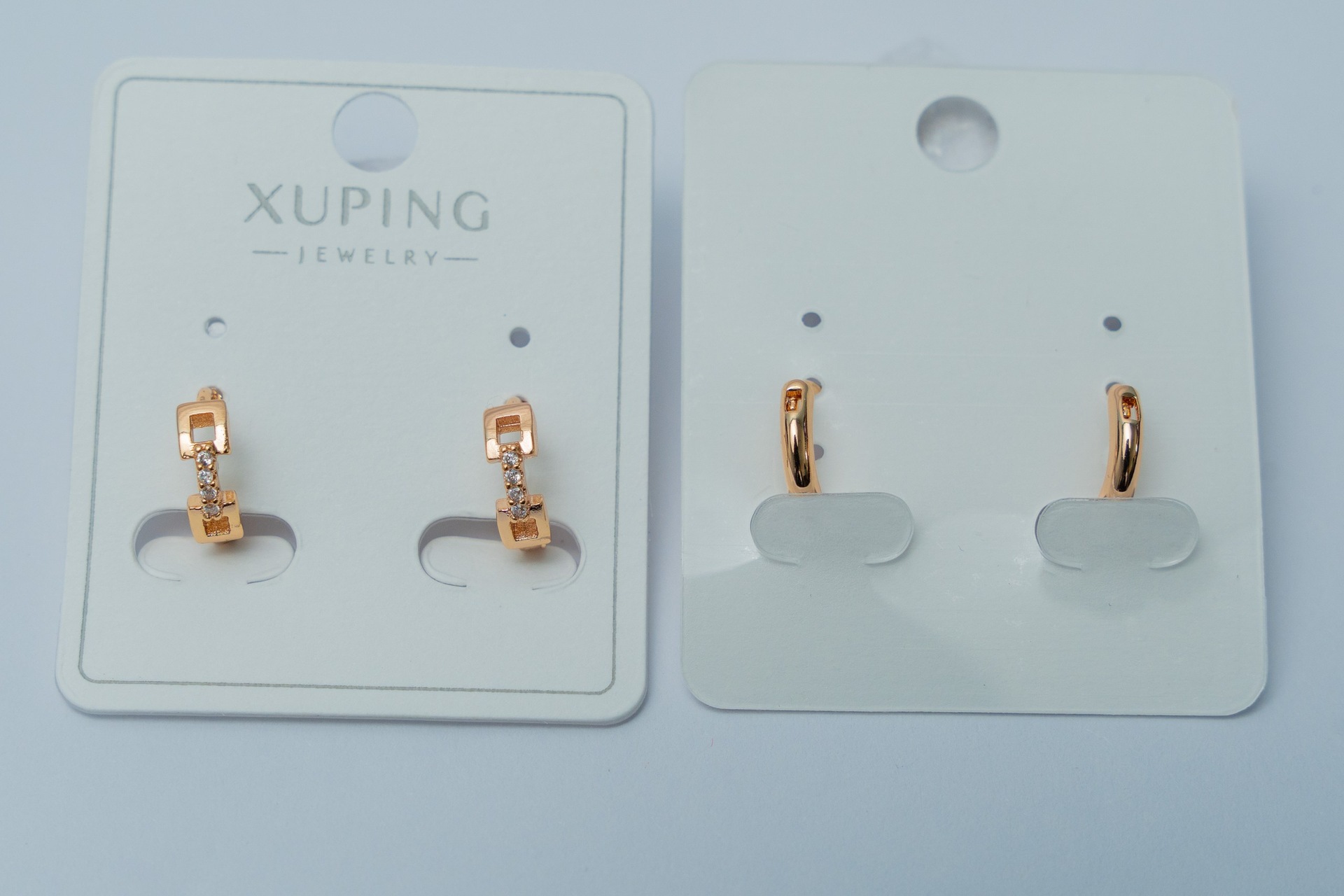 Gold-Tone Square Drop Earrings Set