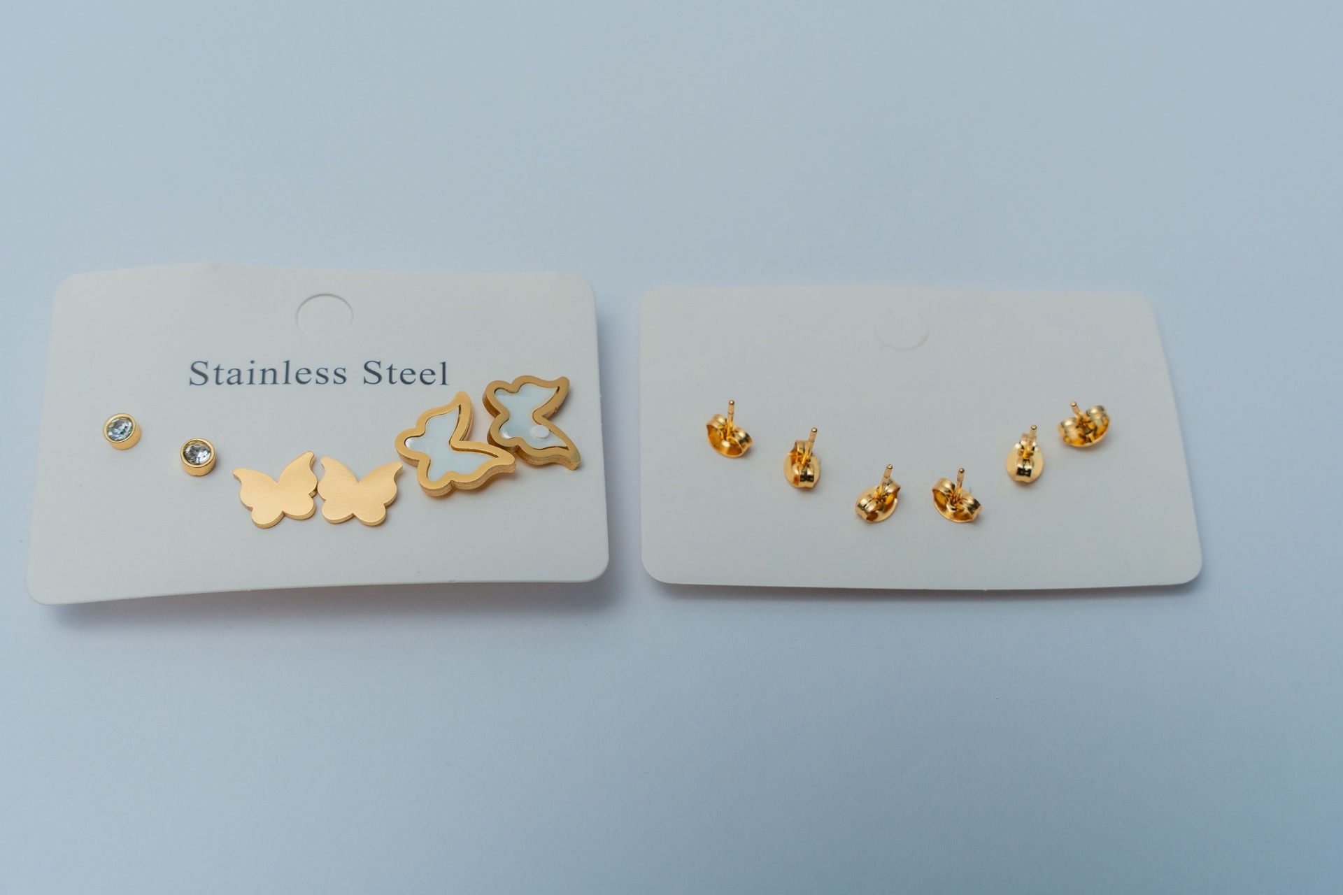Gold-Tone Stainless Steel Earring Set