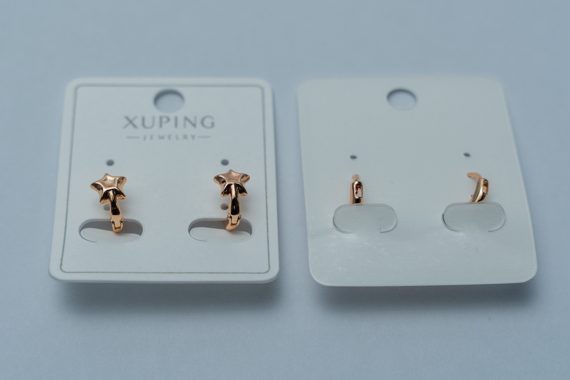 Gold-Tone Star Hoop Earrings Duo Set