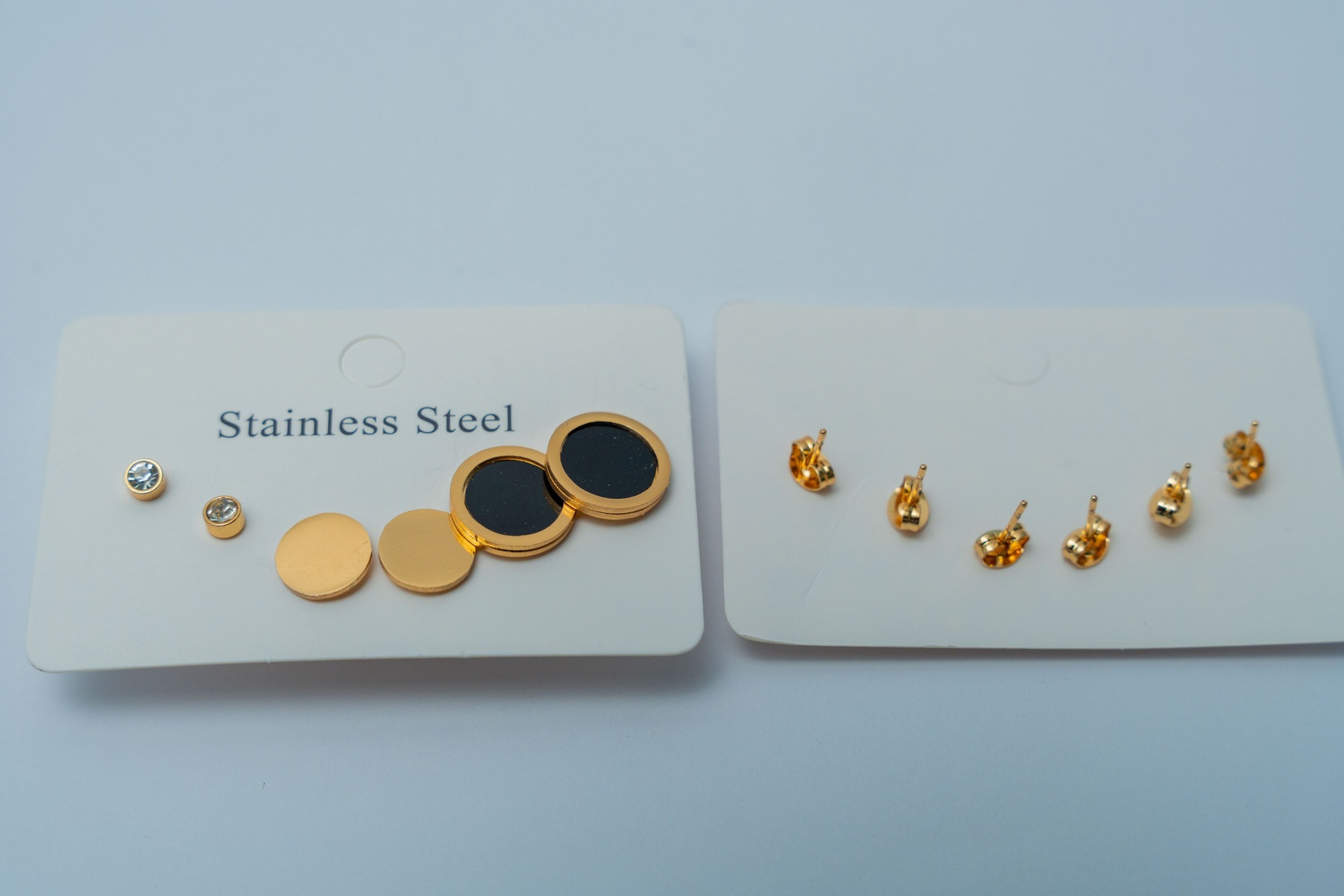 Gold-Tone Stainless Steel Mixed Stud Earring Set