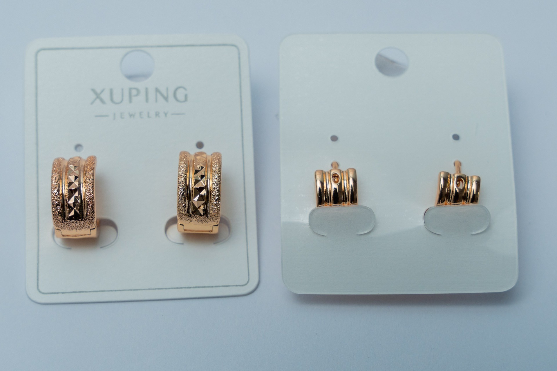 Gold-Tone Textured Hoop Earrings Set