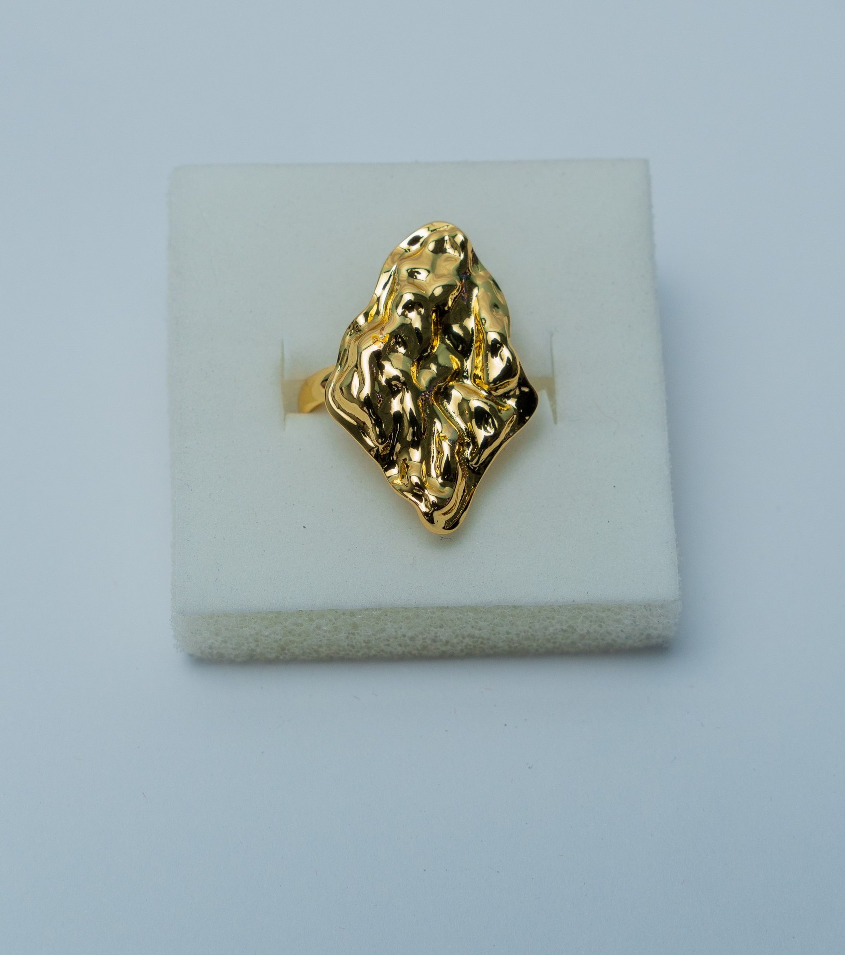 Gold-Tone Textured Statement Ring