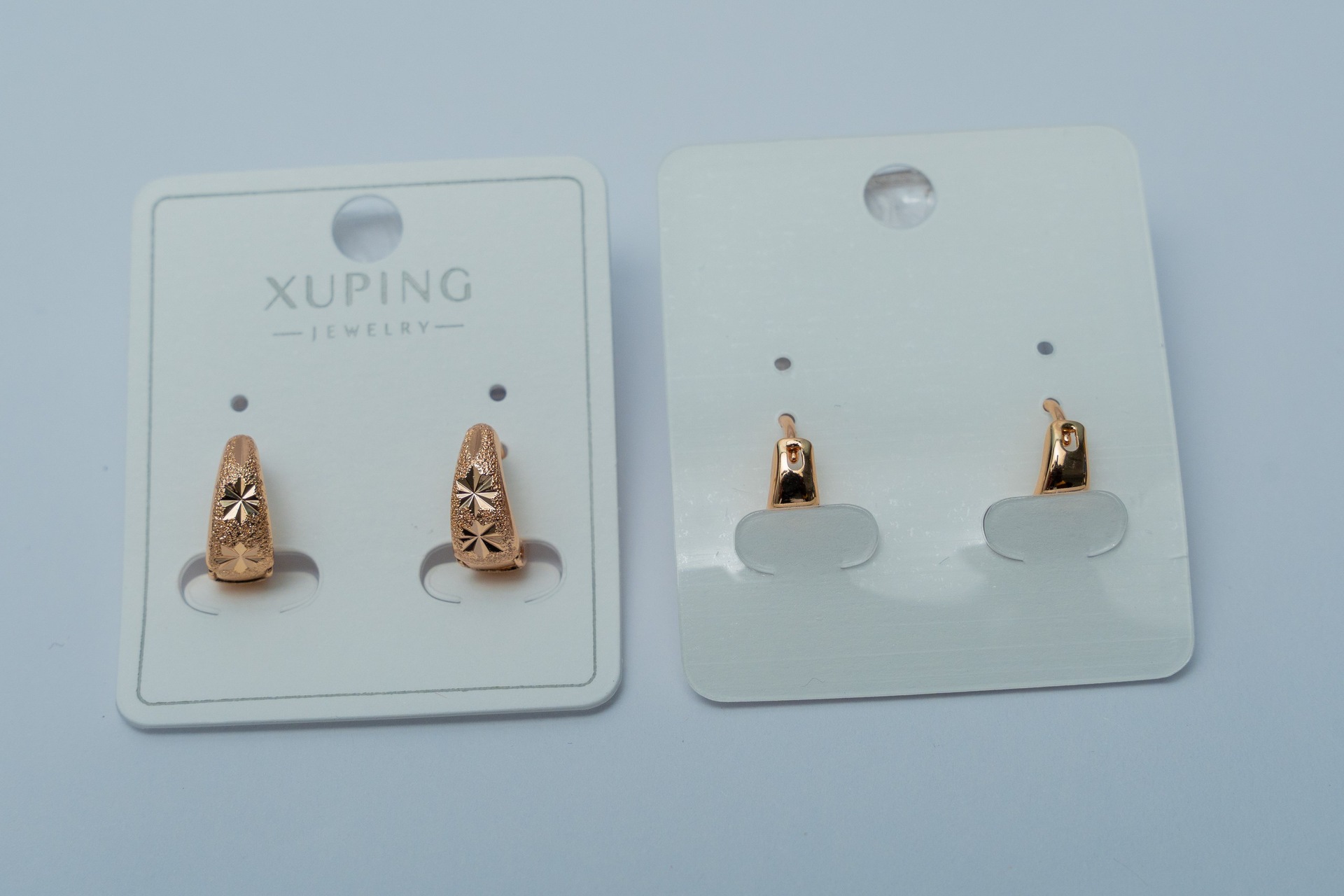 Gold-Tone Textured Stud Earring Set with Stone Accents
