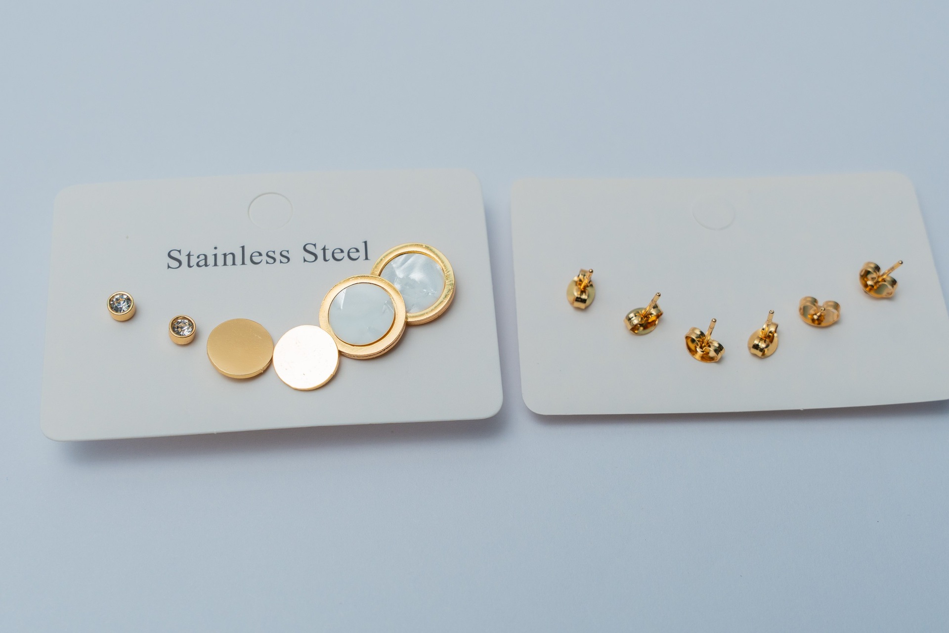 Gold-Tone Stainless Steel Multi-Style Earring Set