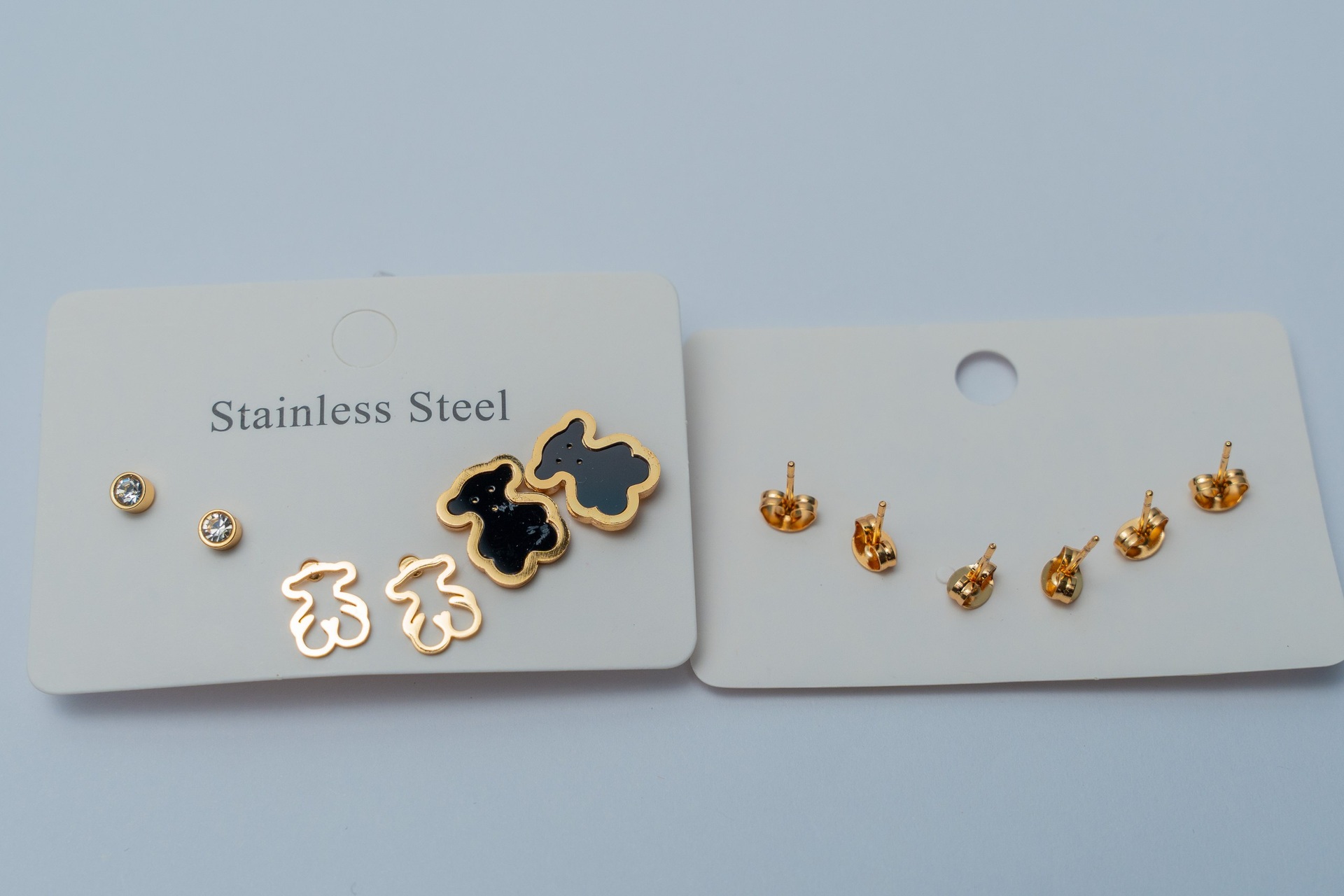 Gold-Tone Stainless Steel Earring Set