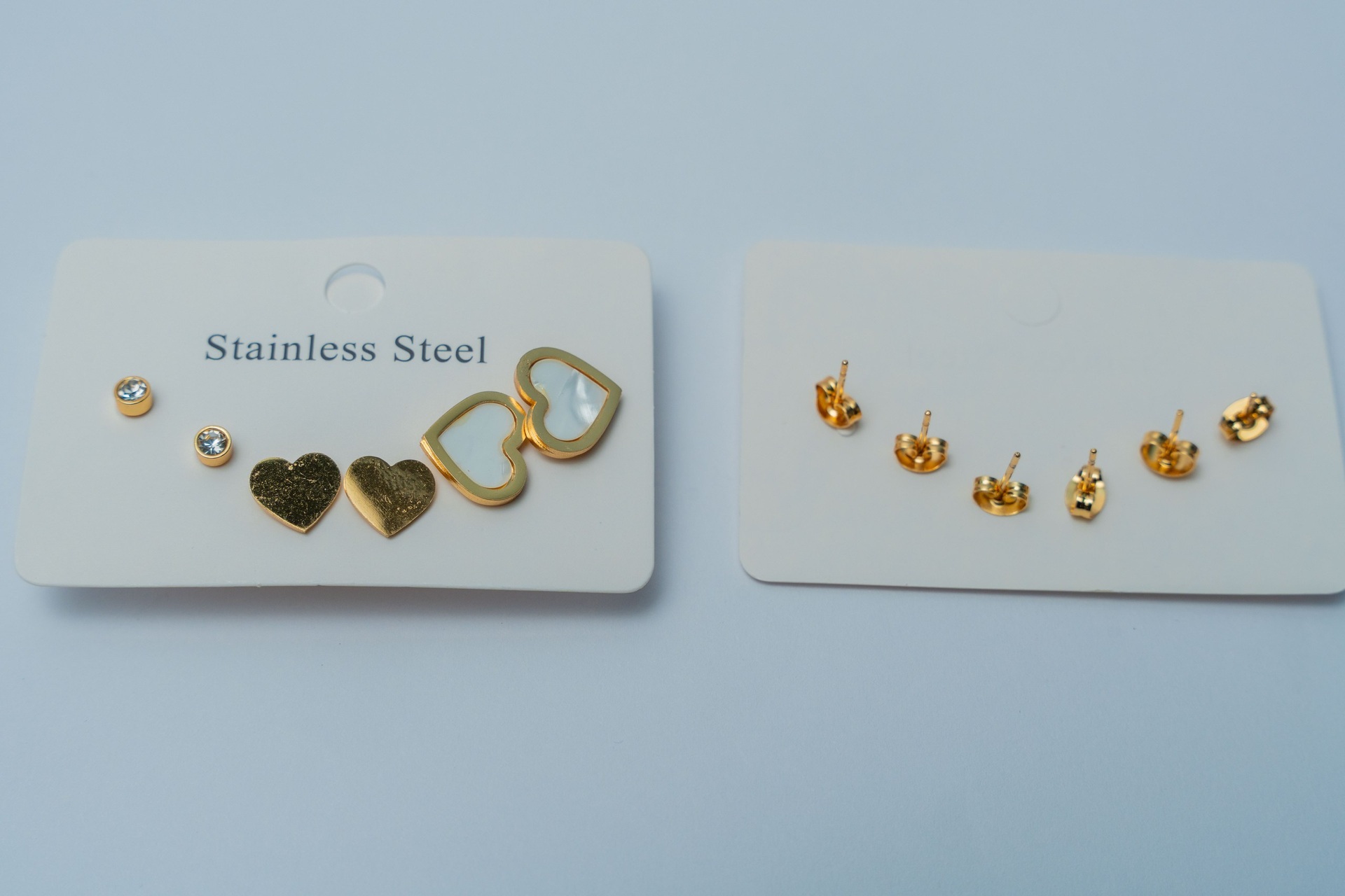 Gold-Tone Stainless Steel Earring Set