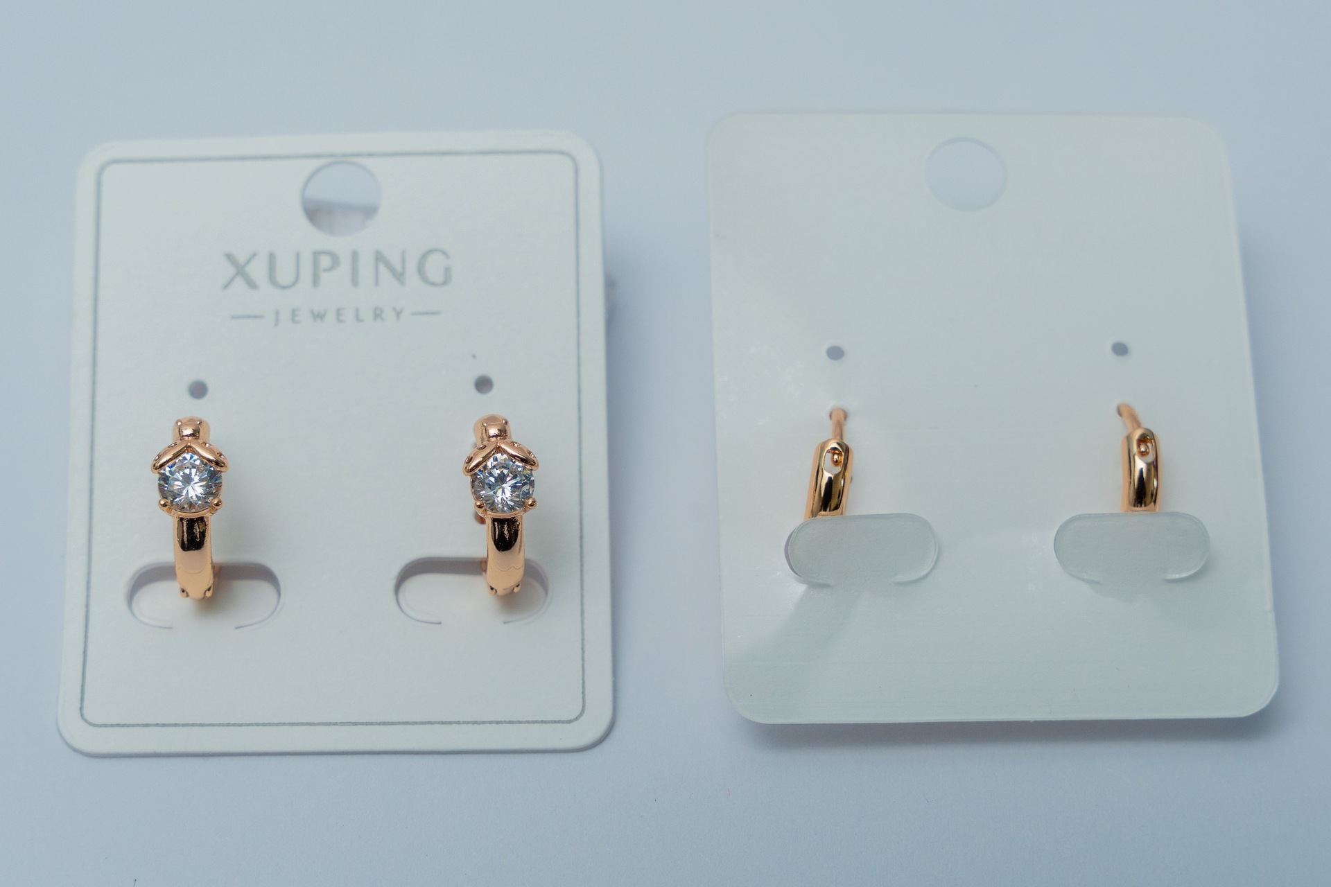 Rose Gold CZ Stud Earrings Pair