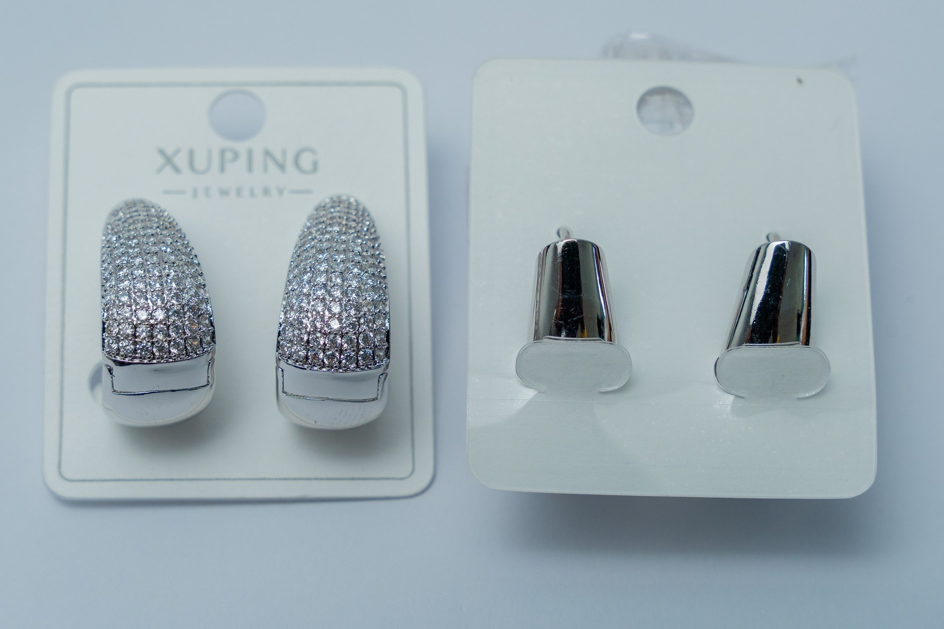Silver Glitter Stud Earrings Bundle