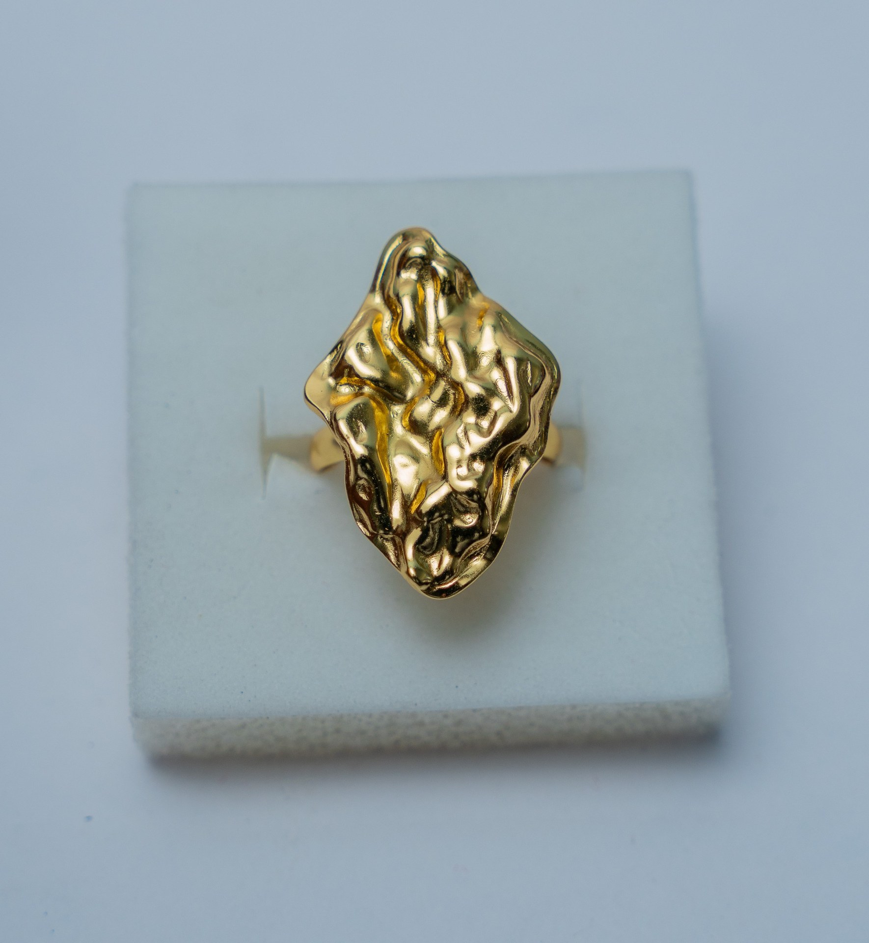 Textured Gold-Tone Statement Ring