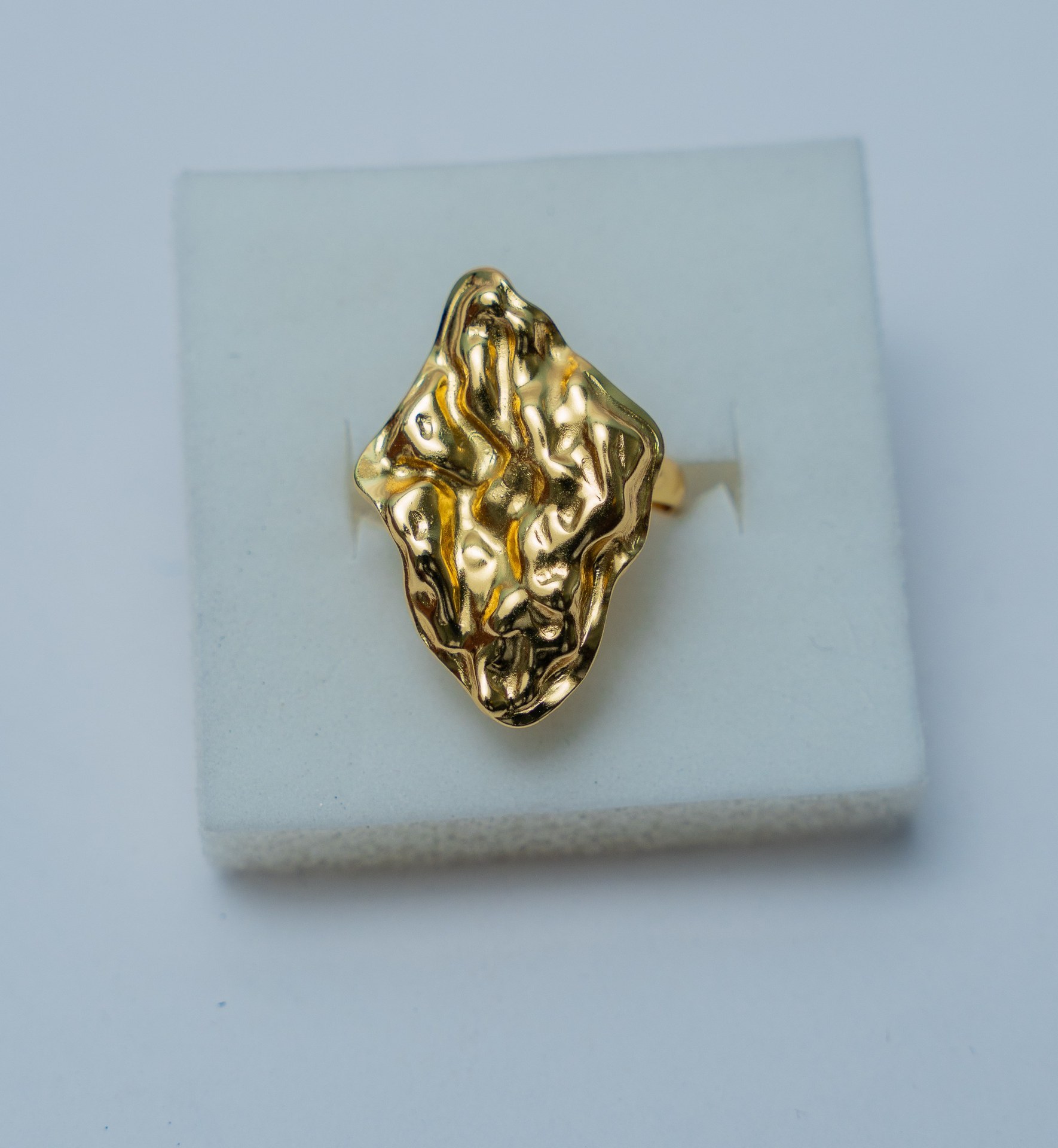 Textured Gold-Tone Statement Ring