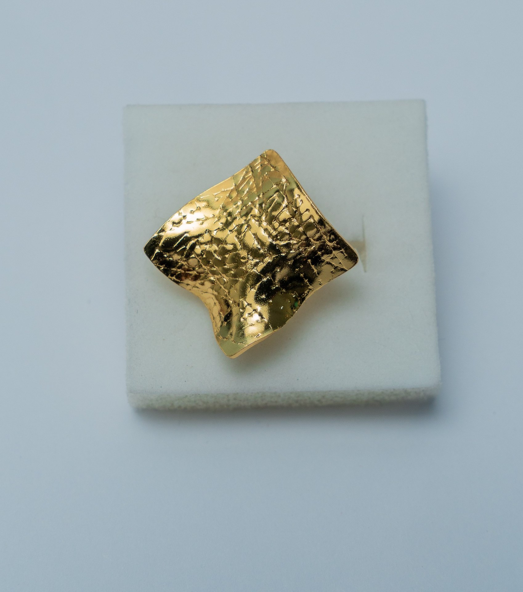 Textured Gold-Tone Statement Ring
