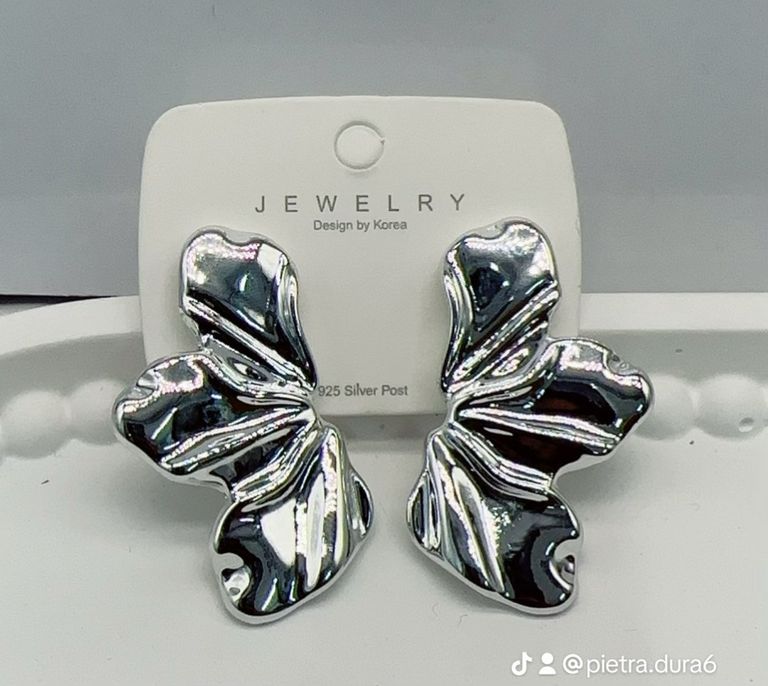 Silver Butterfly Drop Earrings