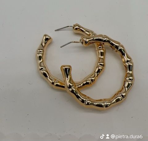 Gold Hammered Hoop Earrings