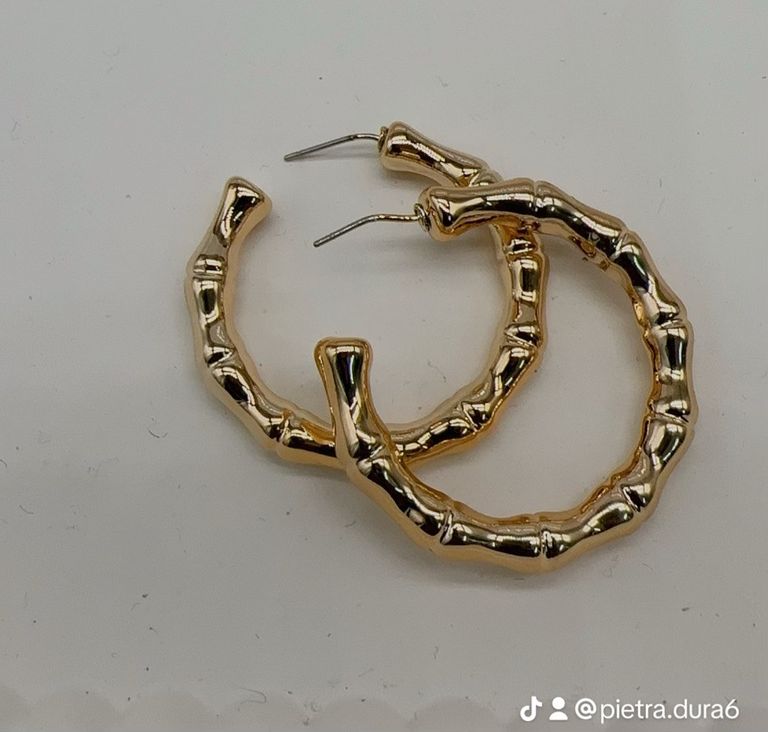 Gold Hammered Hoop Earrings