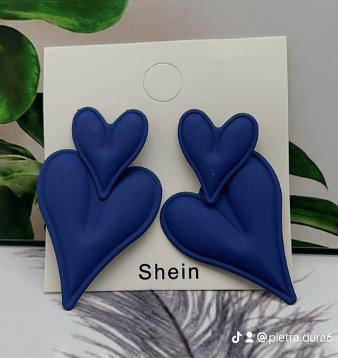 Blue Heart Drop Earrings