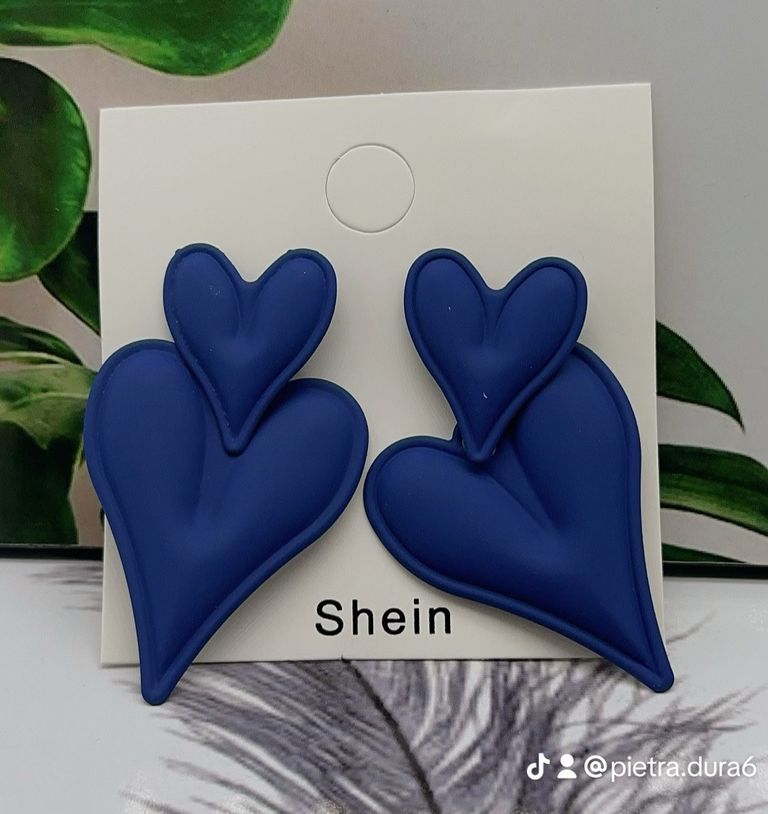 Blue Heart Drop Earrings