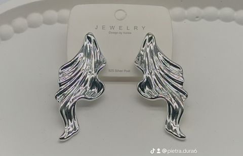 Silver Wing Arch Earrings