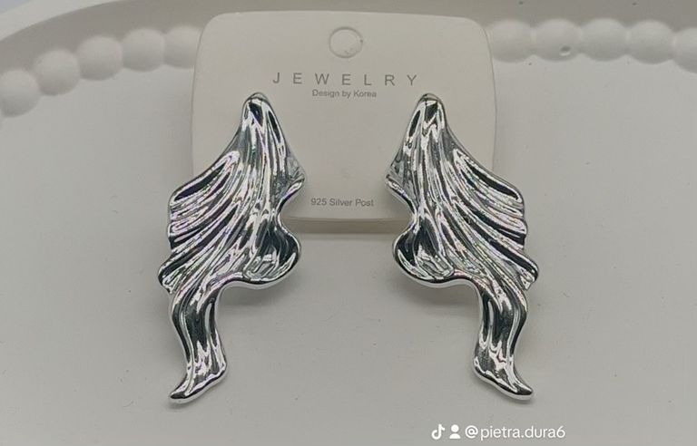Silver Wing Arch Earrings