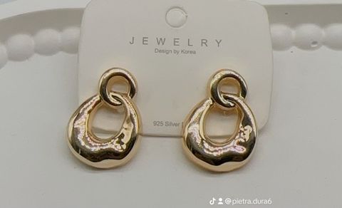 Gold Teardrop Stud Earrings