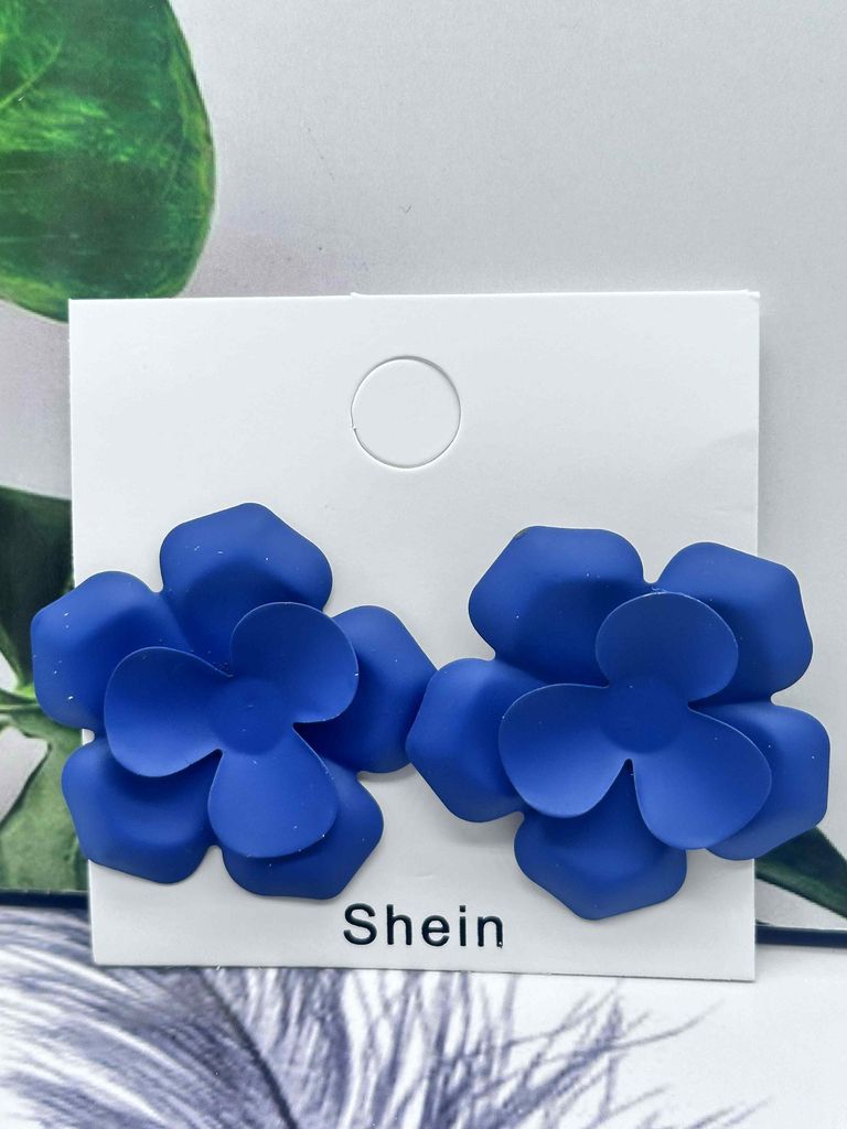 Blue Flower Stud Earrings