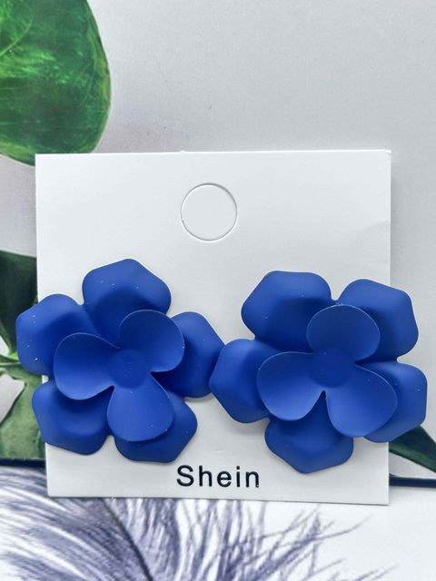 Blue Flower Stud Earrings