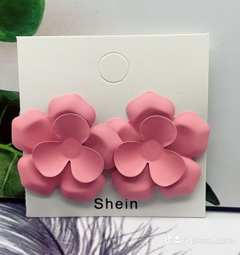 Pink Flower Stud Earrings