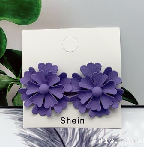 Lavender Floral Rosette Stud Earrings