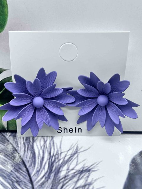 Purple Daisy Stud Earrings