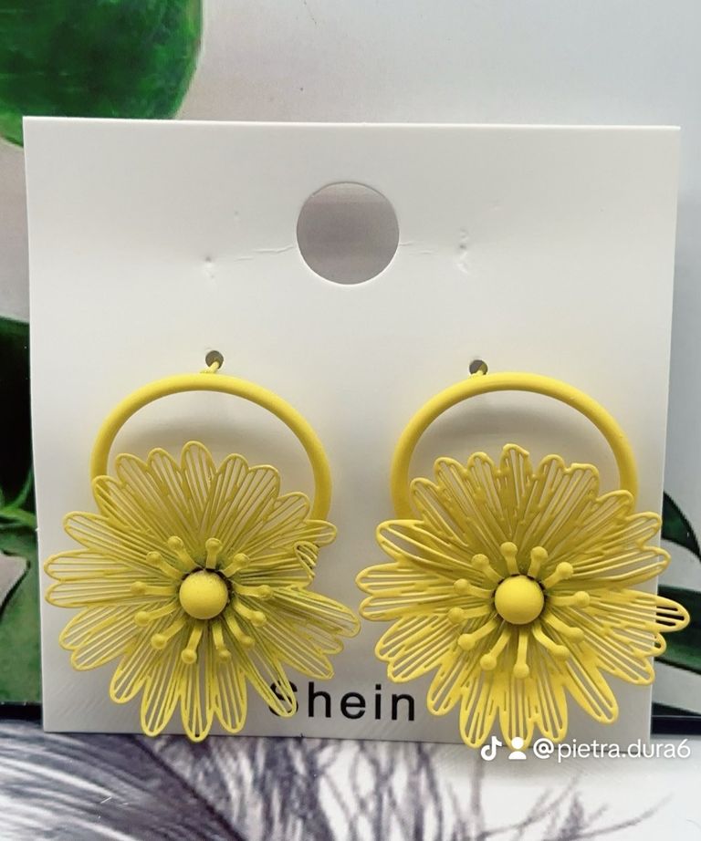 Yellow Daisy Hoop Earrings