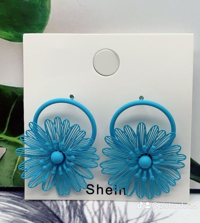 Turquoise Daisy Hoop Earrings
