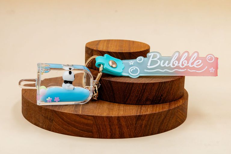 Blue Bubble Keychain