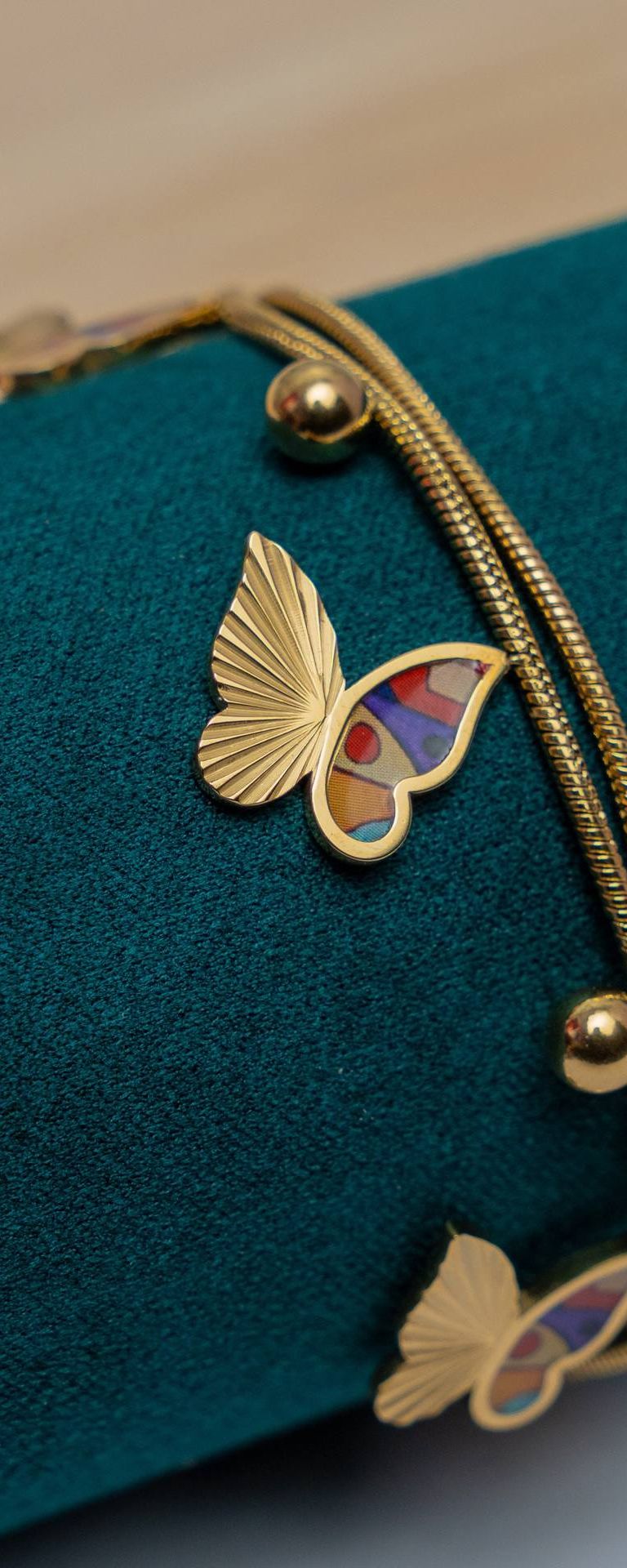 Butterfly Gold Snake Chain Bracelet