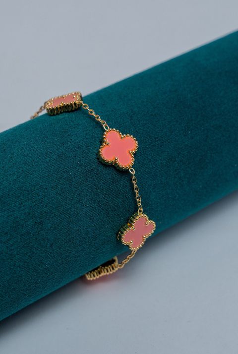 Coral Van Cleef Gold-Tone Chain Bracelet