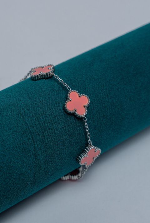 Coral Van Cleef Silver Chain Bracelet